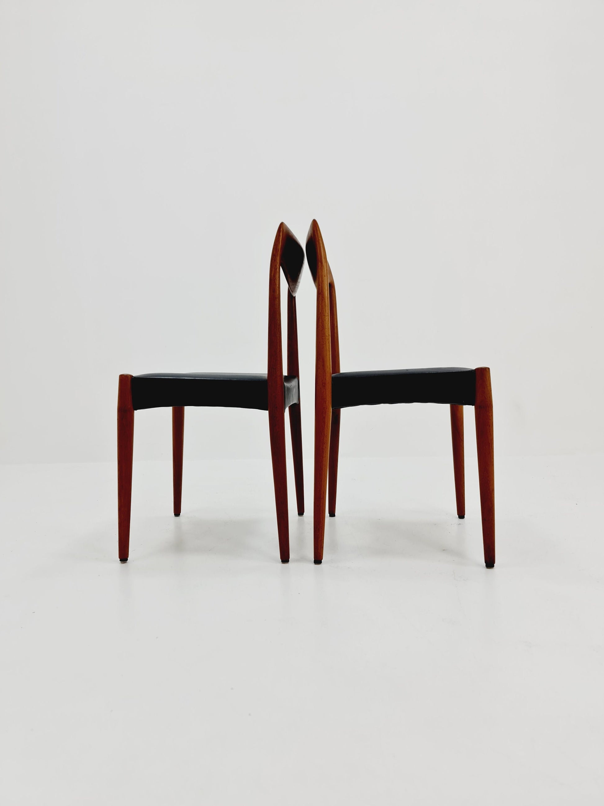 1 of 2 Vintage Norwegian teak, leather chair by Rastad & Relling, 1960s