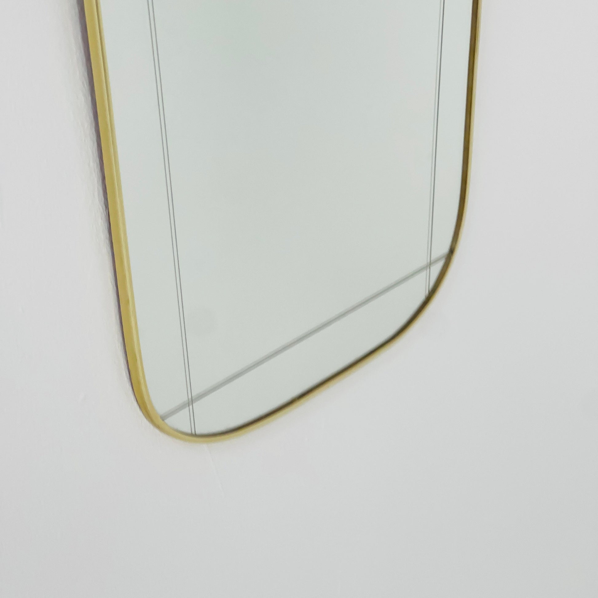 Original kidney asymmetrical vintage mirror from the 60s