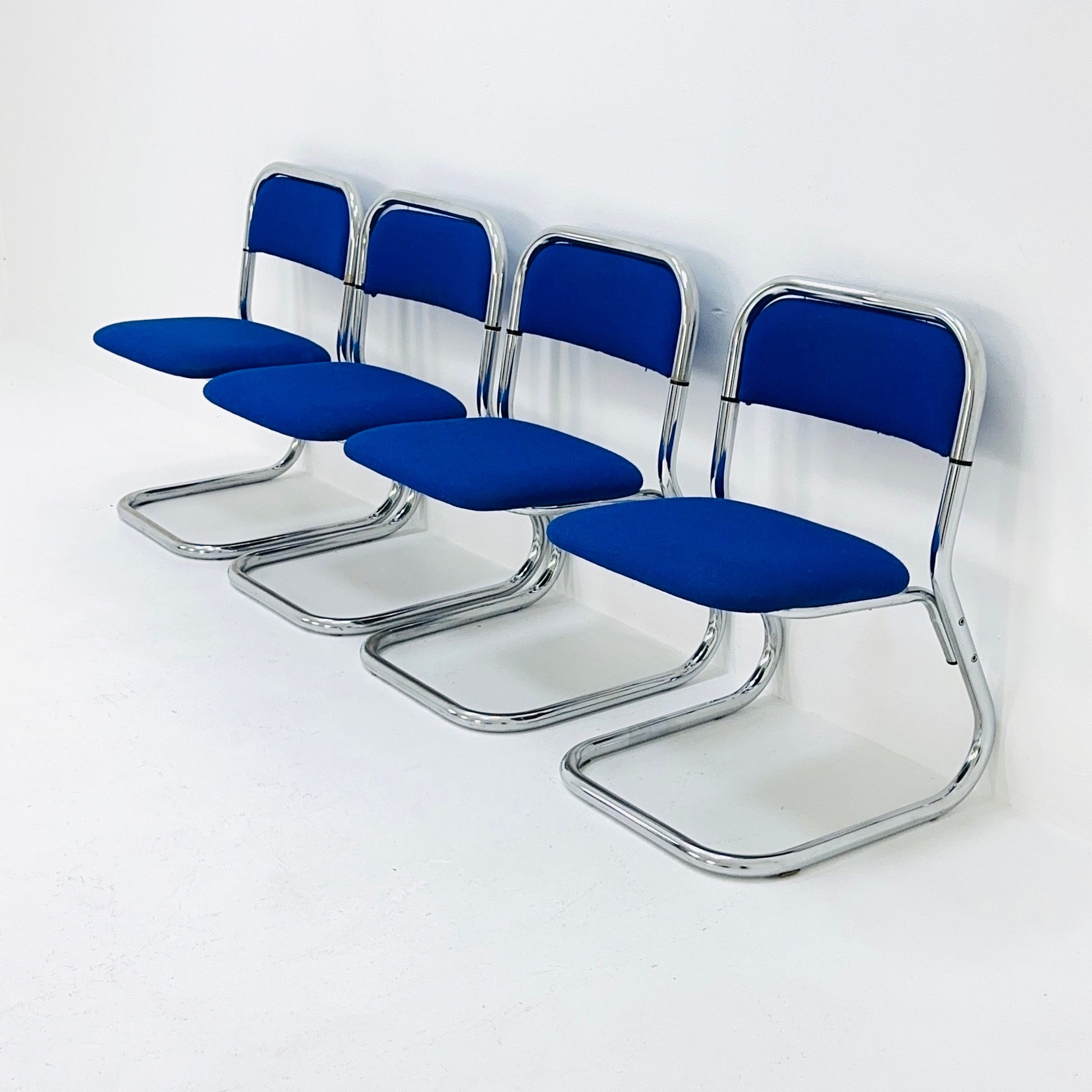 set of 4 mid century Bauhaus dining chairs by 1980s Germany
