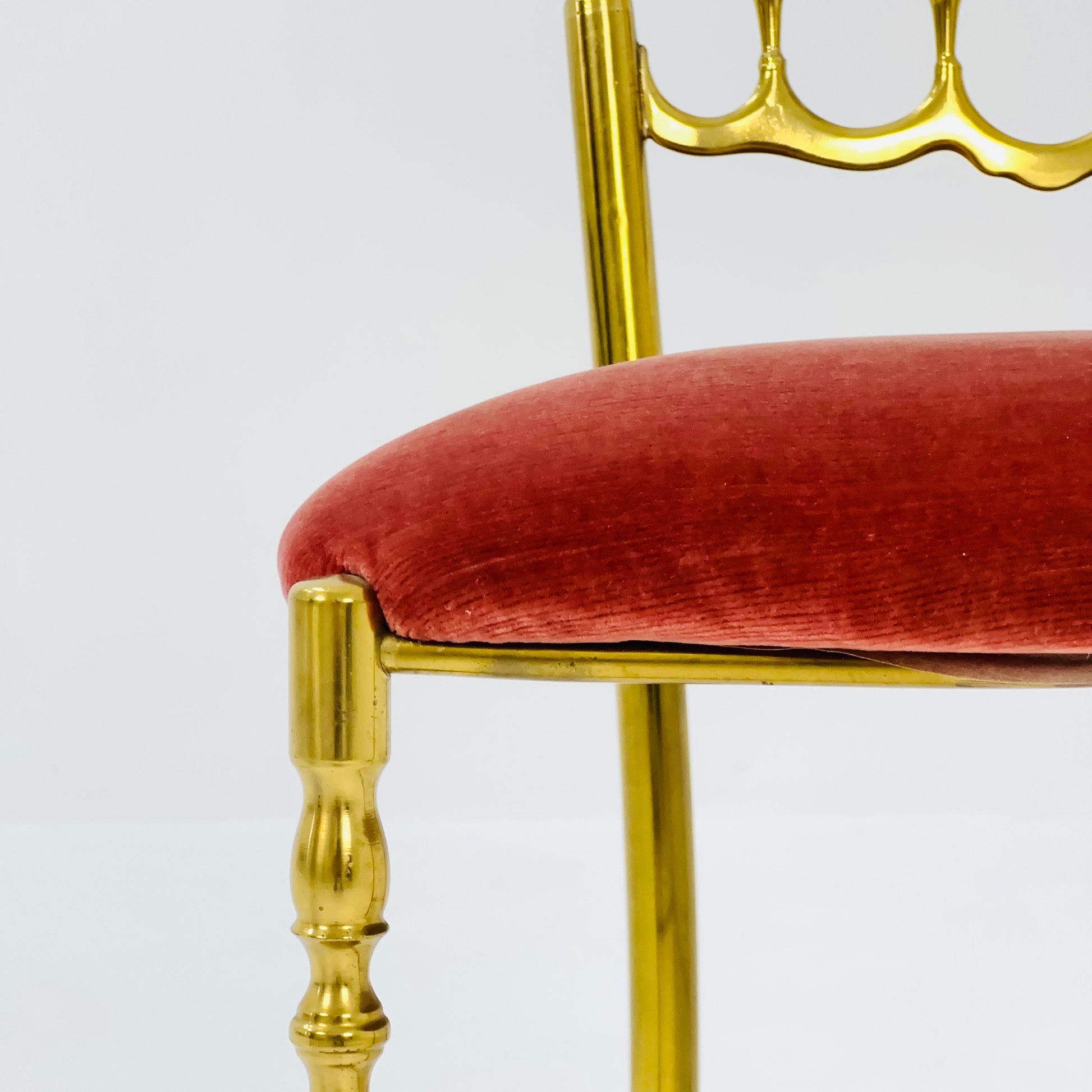 Mid century Brass Chiavari Side Chair Italy 1980s