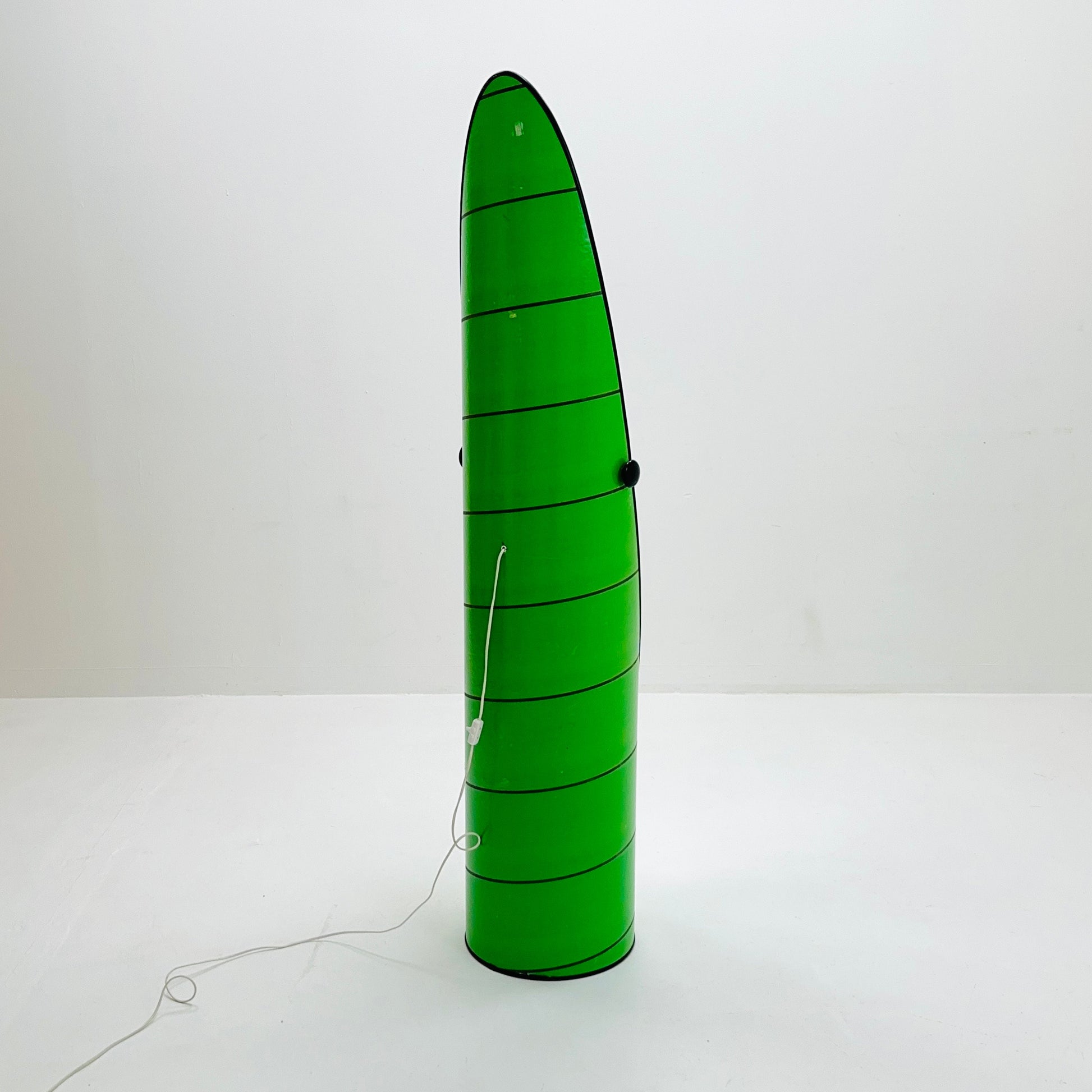 Space age green , "Roulette" floor mirror with backlight 1960s, AB Nybrofabriken, Fröseke, Sweden 