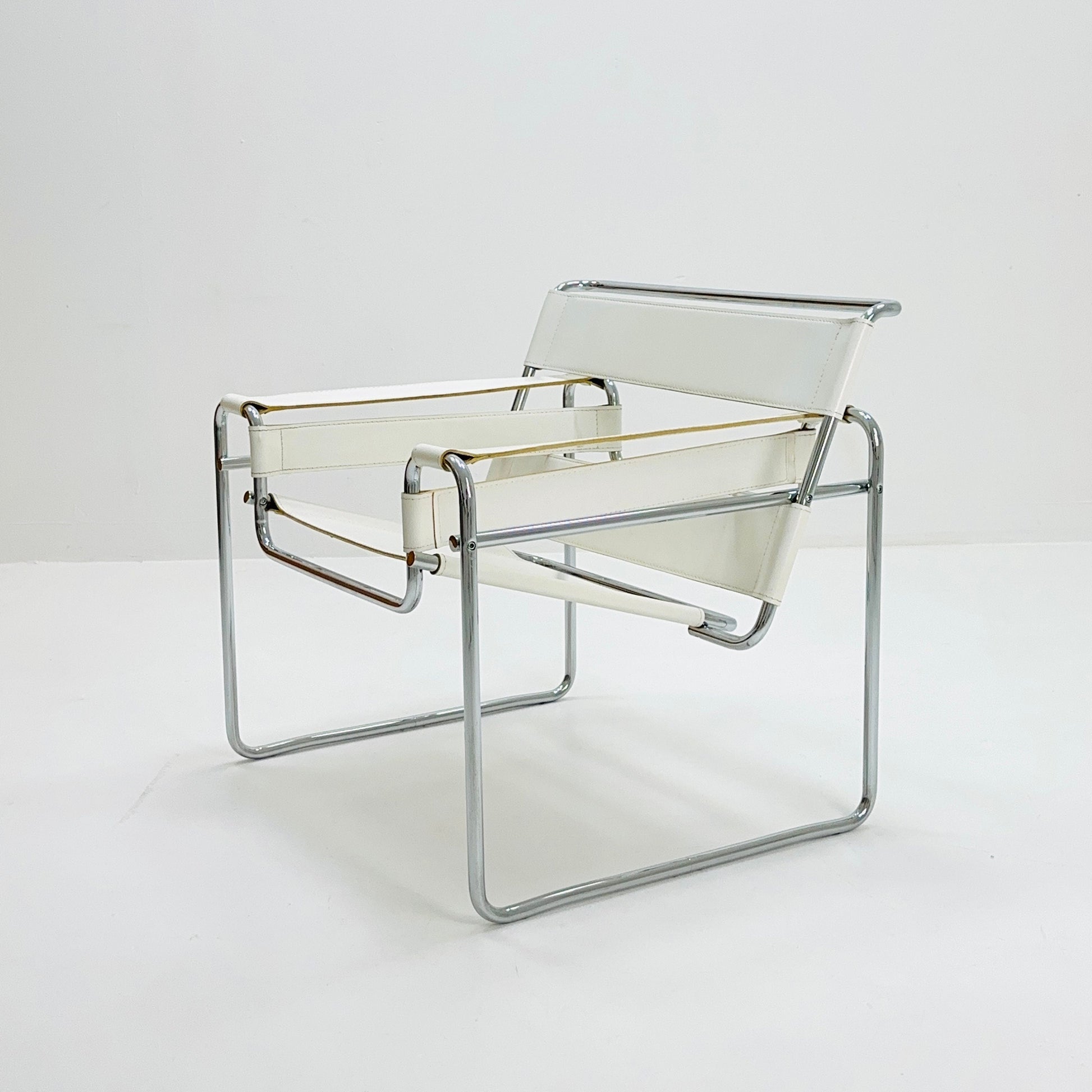Mid century white armchair B3 WASSILY by Marcel Brauer , 1990s Italy