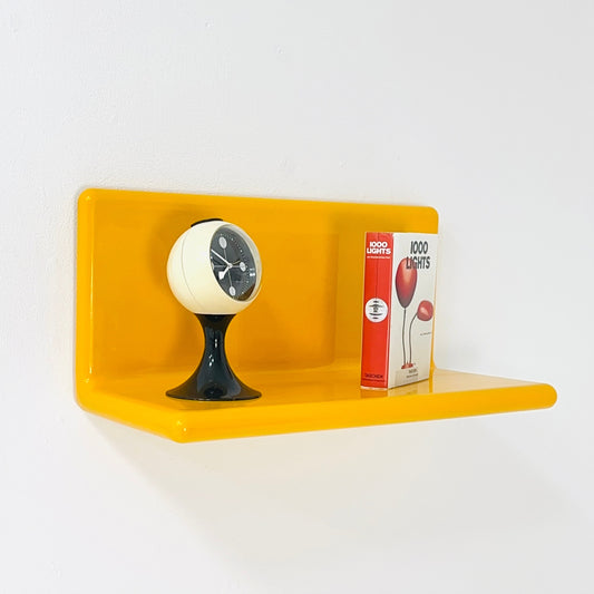Space age retro yellow wall shelf , west Germany 1980s