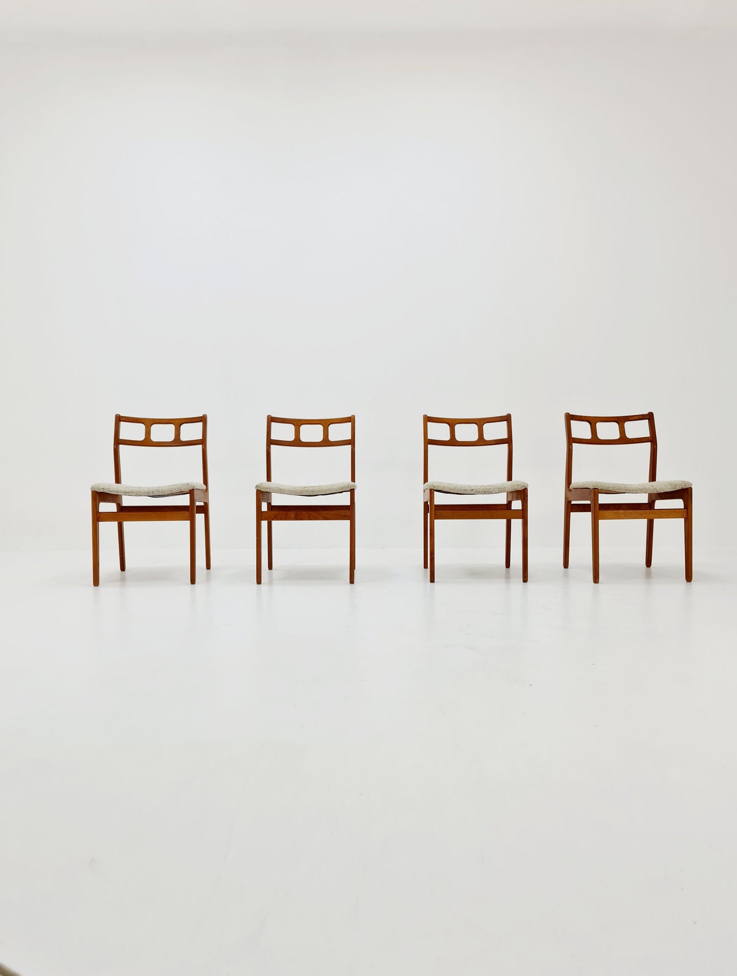 Vintage Danish solid teak dining chairs By Uldum , 1960s, Set of 4
