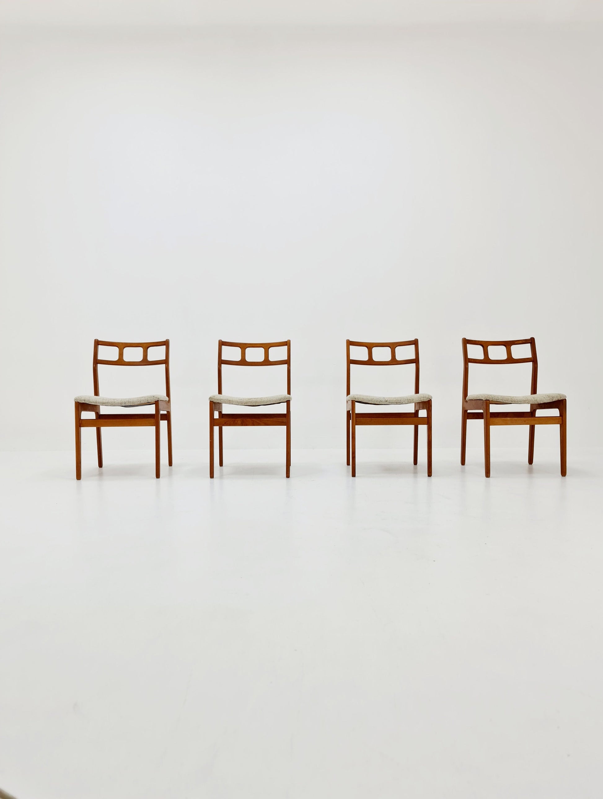 Vintage Danish solid teak dining chairs By Uldum , 1960s, Set of 4