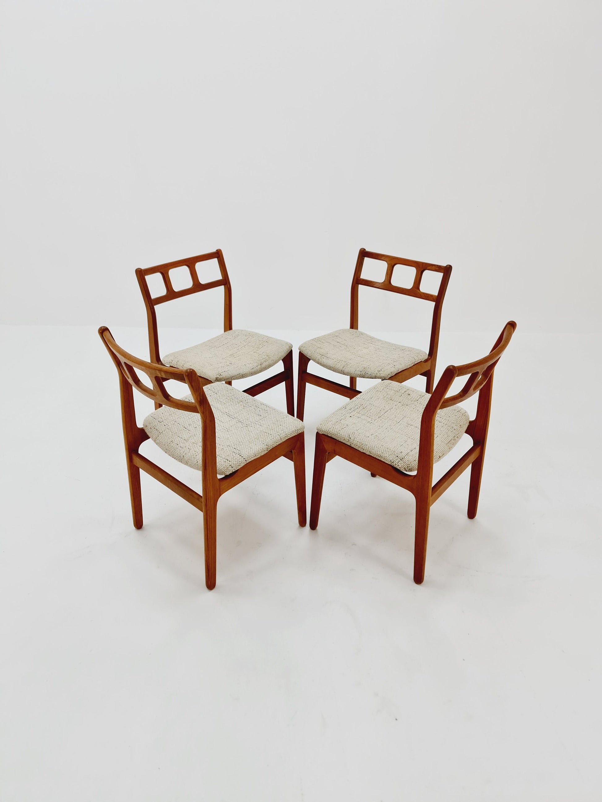 Vintage Danish solid teak dining chairs By Uldum , 1960s, Set of 4
