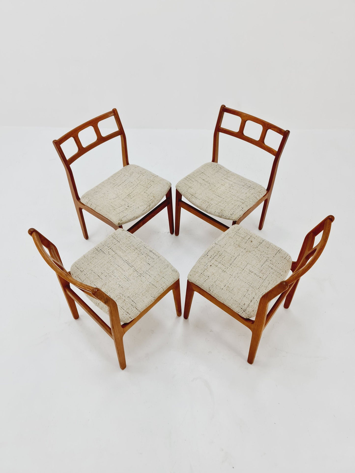 Vintage Danish solid teak dining chairs By Uldum , 1960s, Set of 4