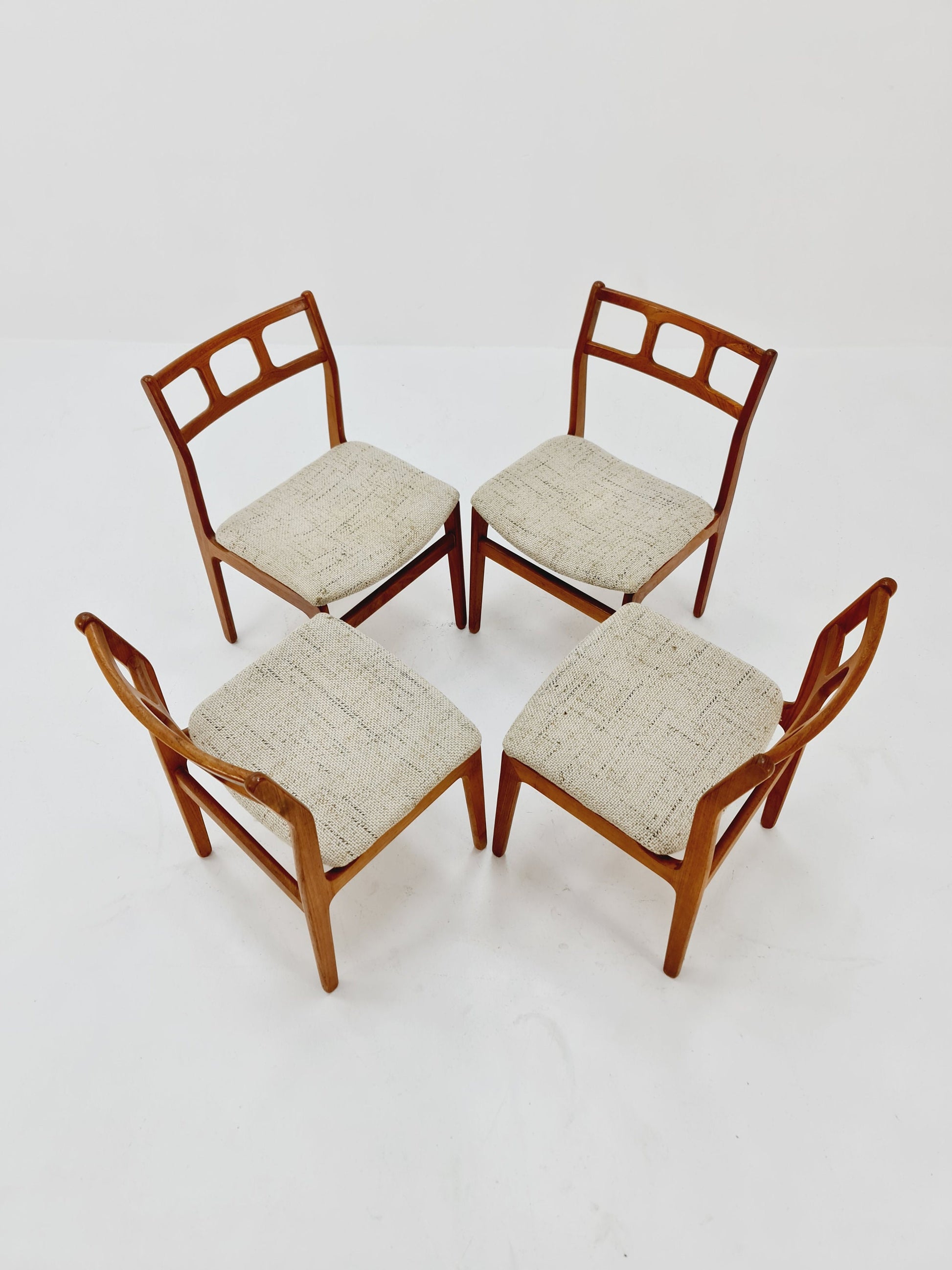 Vintage Danish solid teak dining chairs By Uldum , 1960s, Set of 4