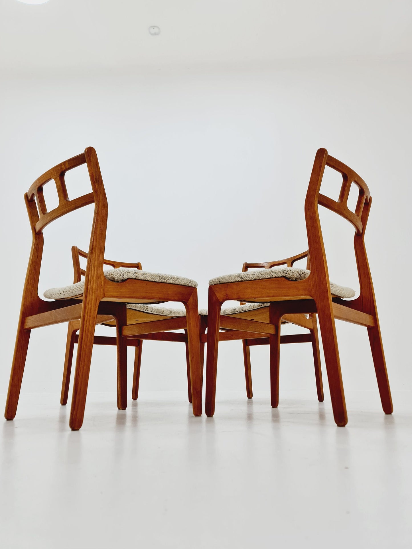 Vintage Danish solid teak dining chairs By Uldum , 1960s, Set of 4