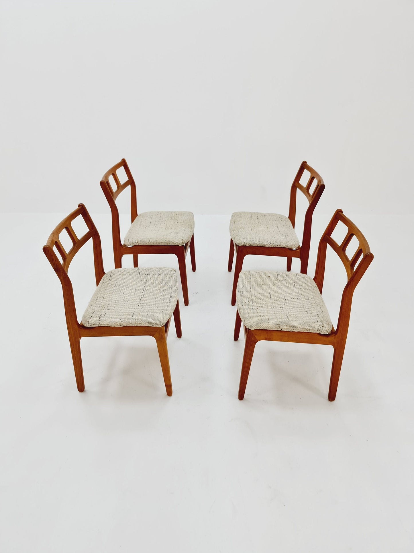 Vintage Danish solid teak dining chairs By Uldum , 1960s, Set of 4