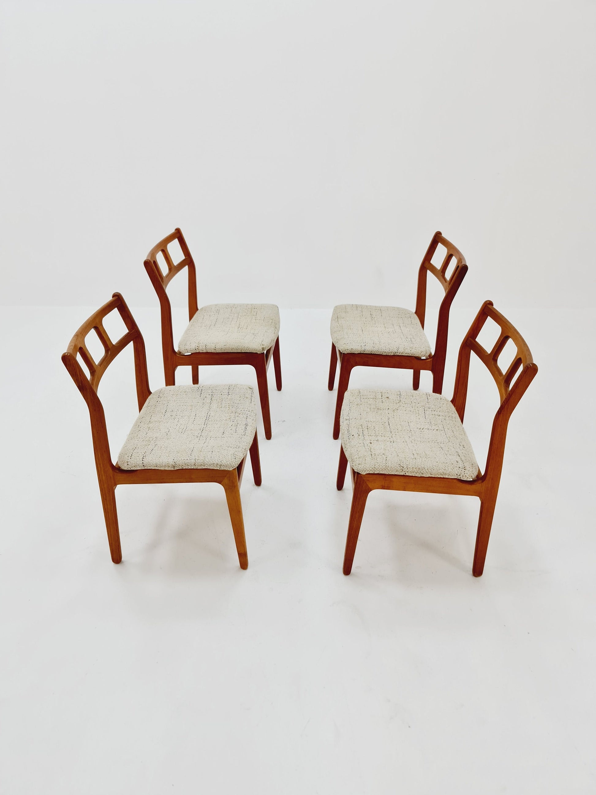 Vintage Danish solid teak dining chairs By Uldum , 1960s, Set of 4