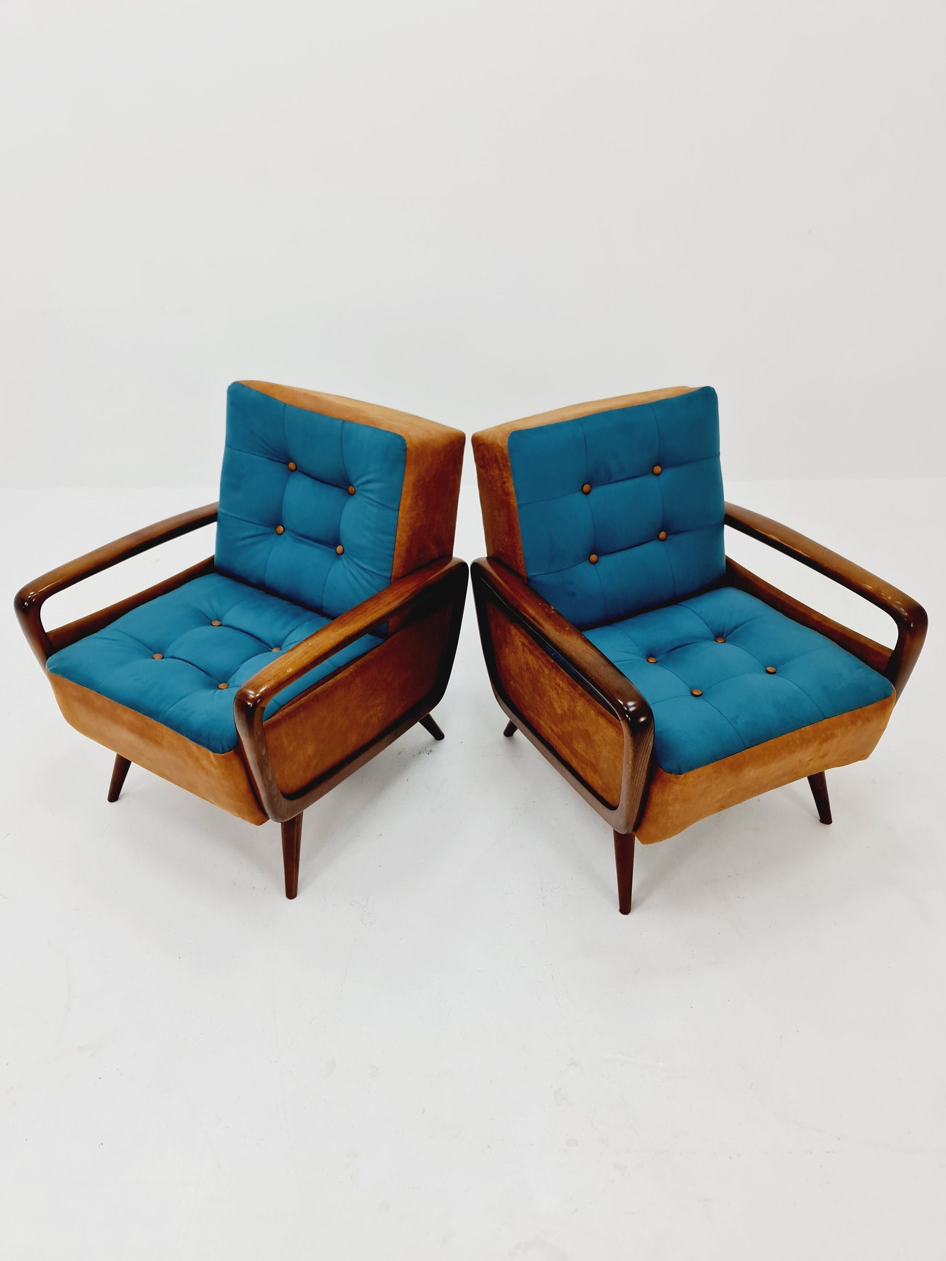 Rare Mid-century pair of German lounge armchair, 1960s