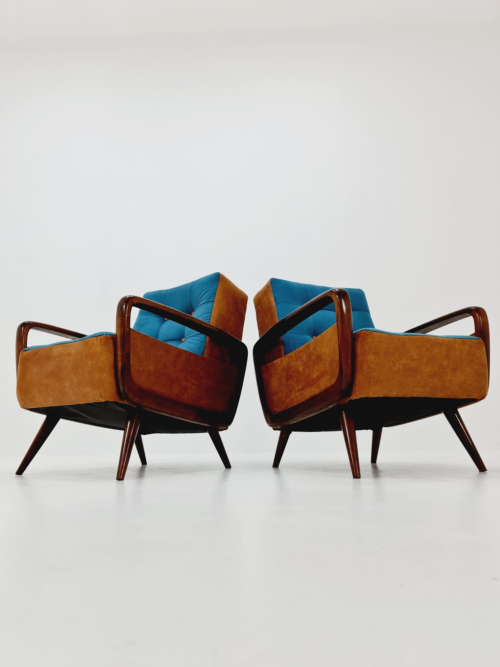 Rare Mid-century pair of German lounge armchair, 1960s
