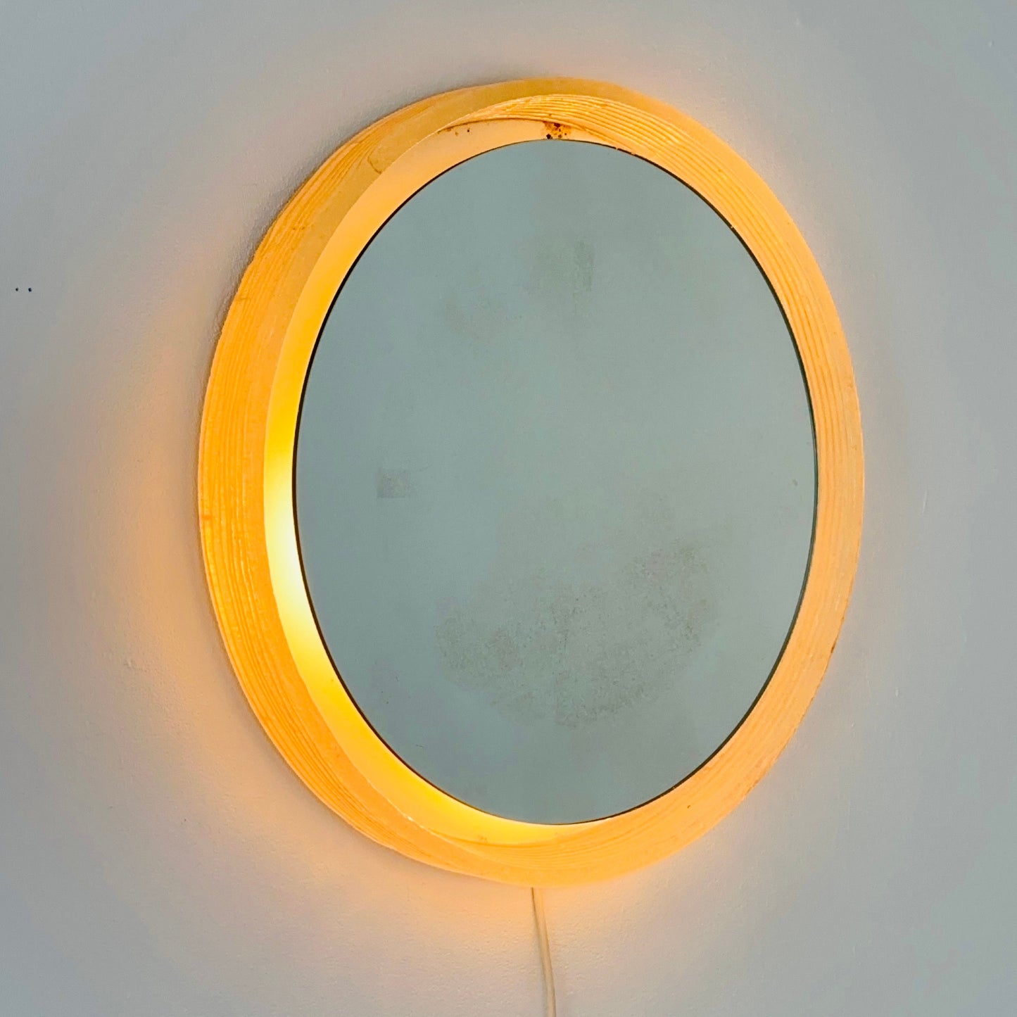 Schock Lucite mid century illuminated large wall mirror, Germany 1970s 