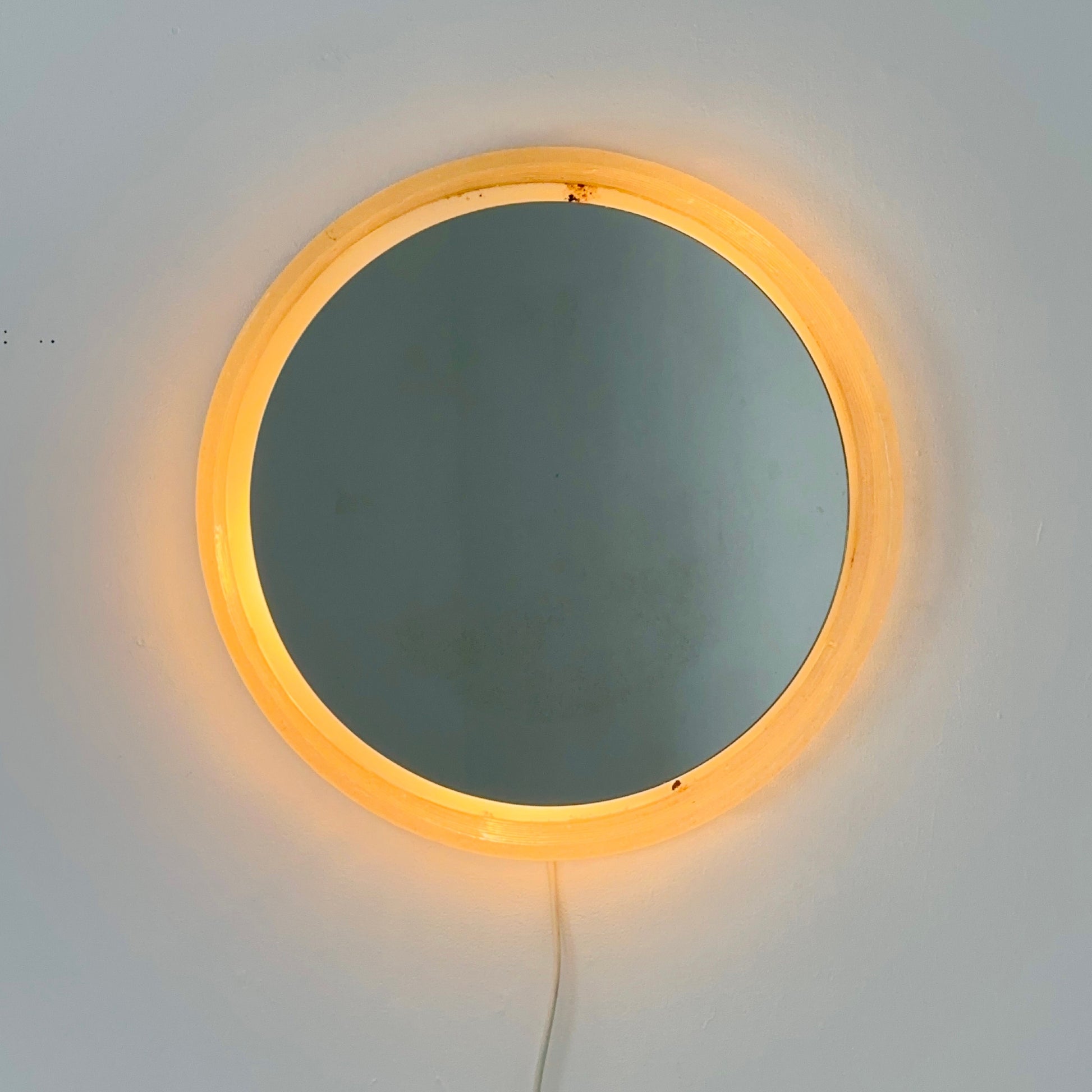 Schock Lucite mid century illuminated large wall mirror, Germany 1970s 