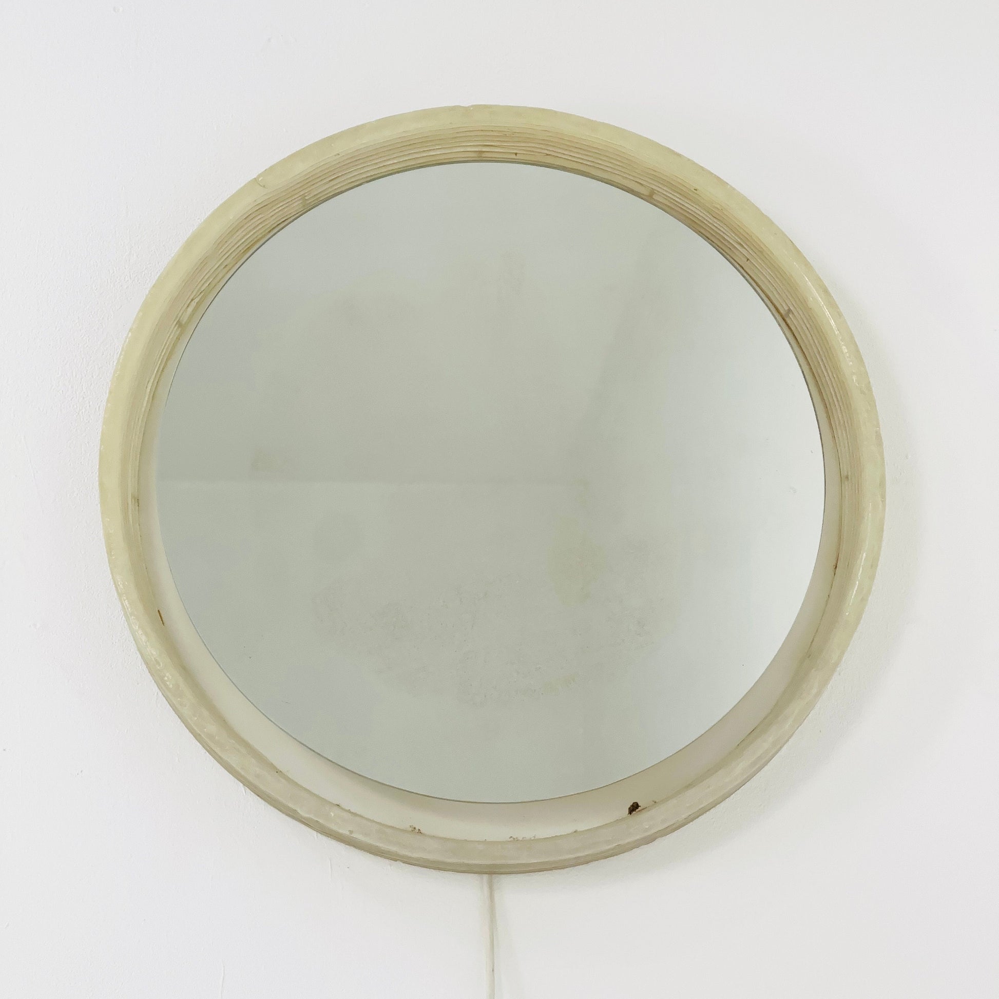 Schock Lucite mid century illuminated large wall mirror, Germany 1970s 