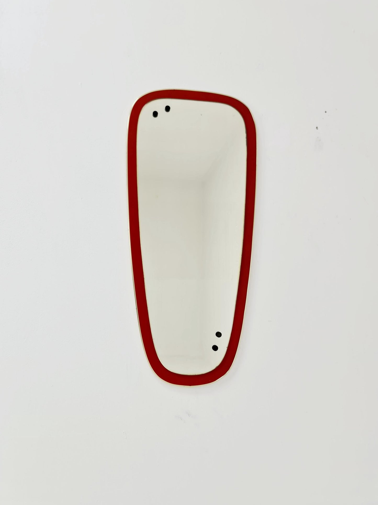 Mid Century asymmetric German brass Original kidney wall mirror from the 60s Rockabilly By Zier