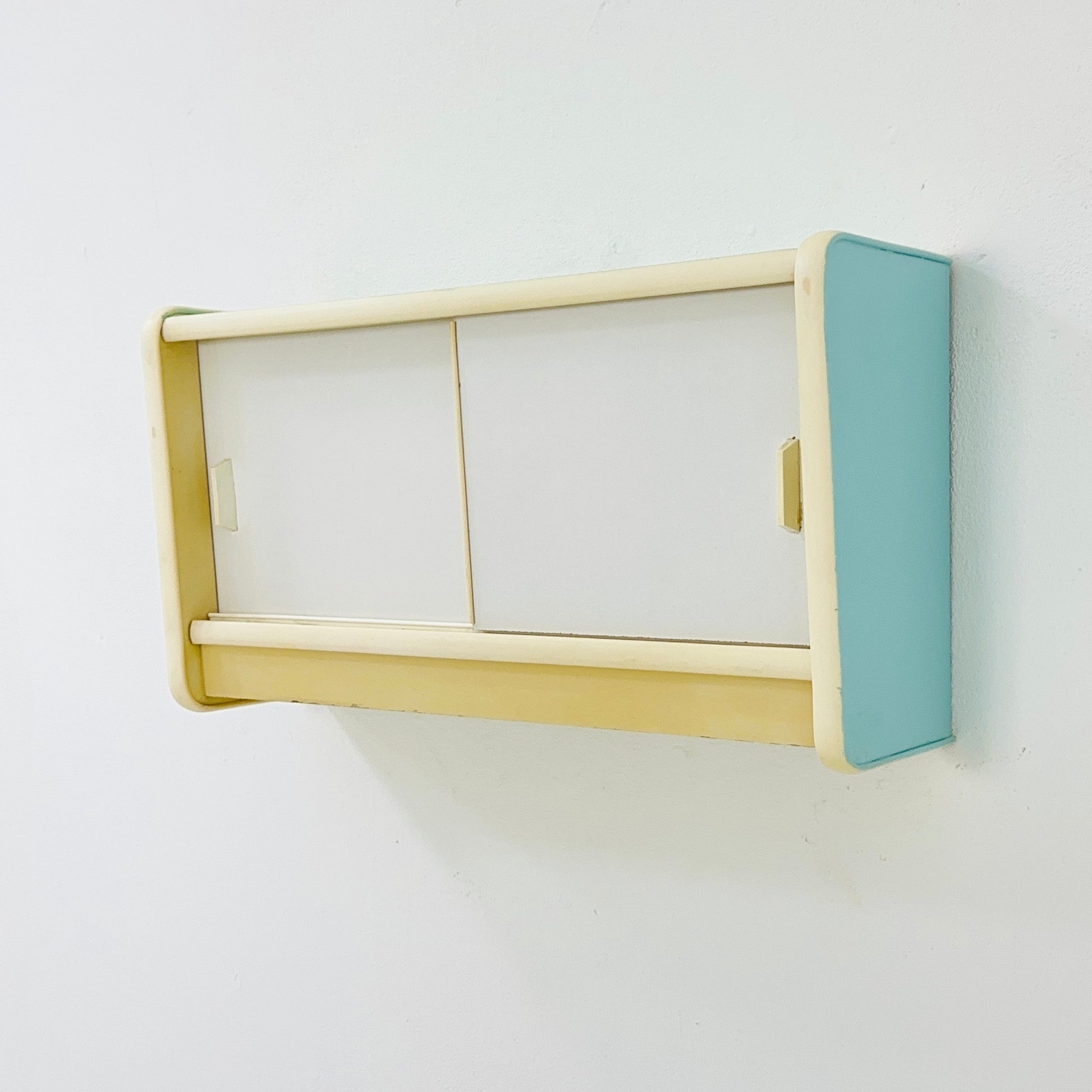 Vintage kitchen wooden wall cabinet colorful, medicine cabinet , 1960s Germany