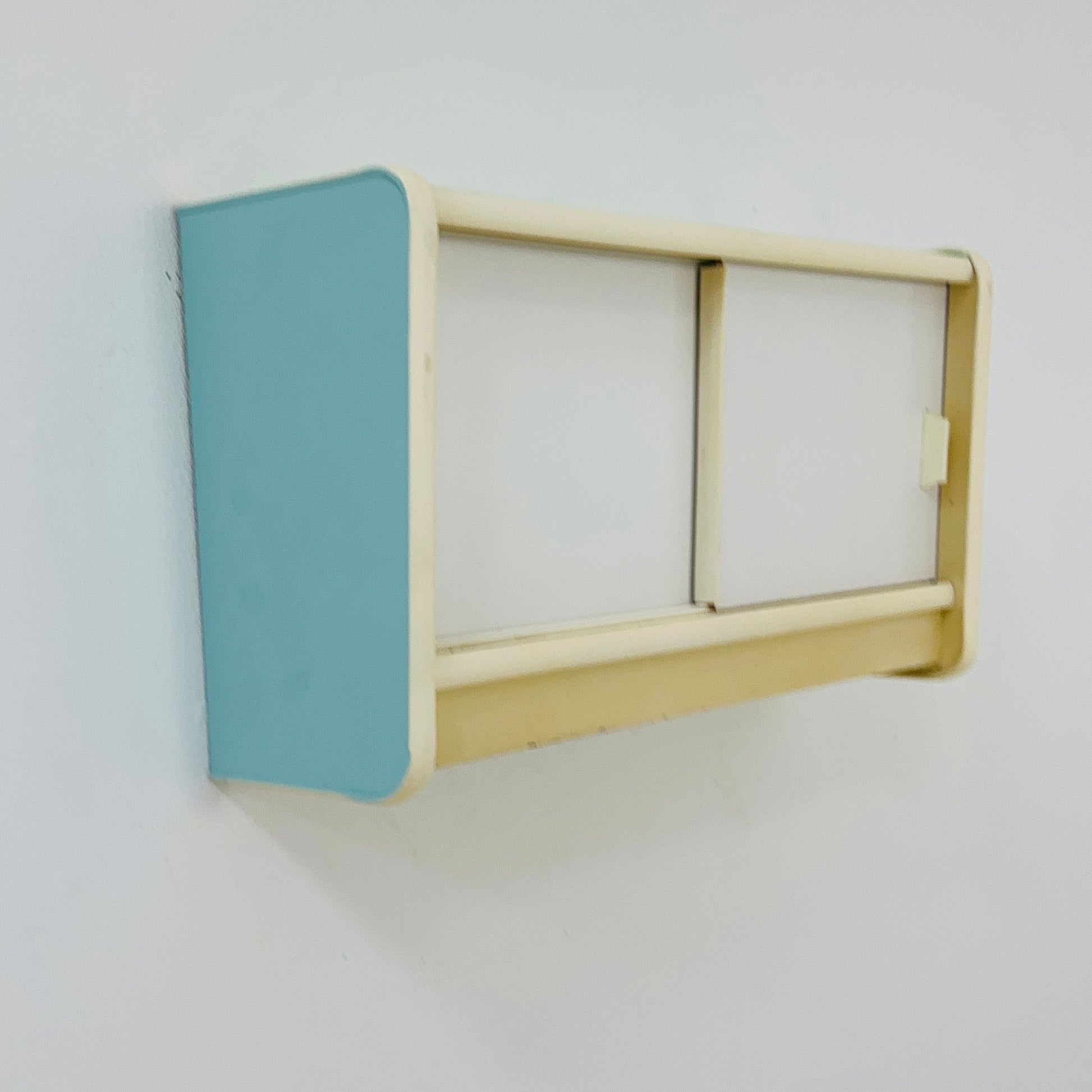 Vintage kitchen wooden wall cabinet colorful, medicine cabinet , 1960s Germany