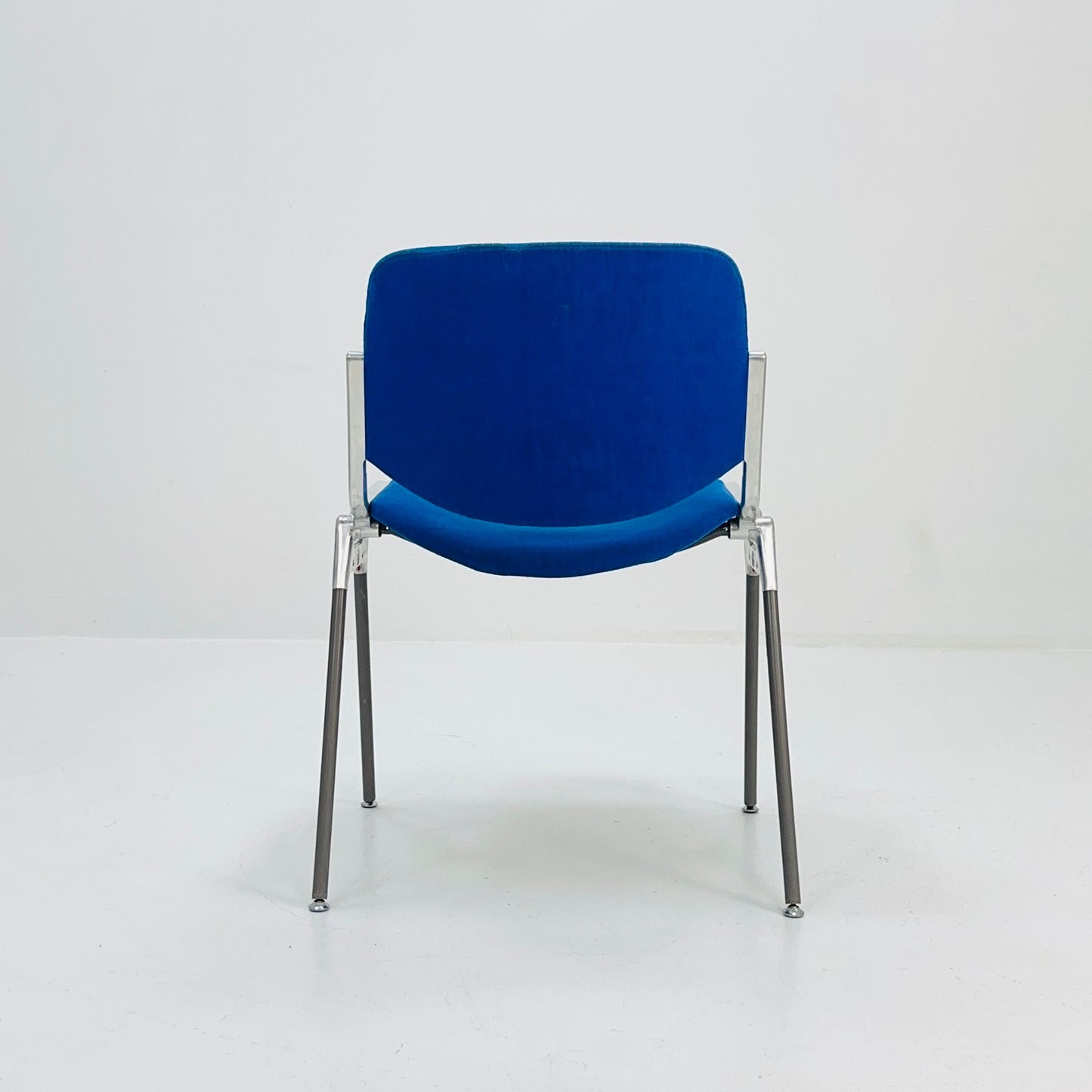 1/50 Mid century Stacking blue fabric chair by Giancarlo Piretti for Anomima Castelli ,Italy 1960s