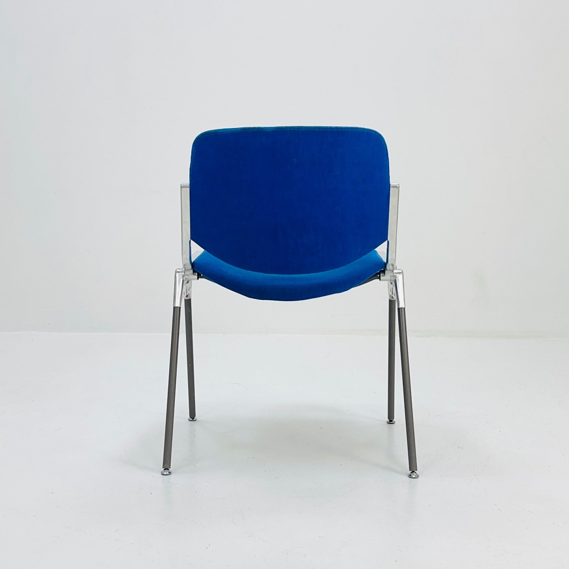 1/50 Mid century Stacking blue fabric chair by Giancarlo Piretti for Anomima Castelli ,Italy 1960s