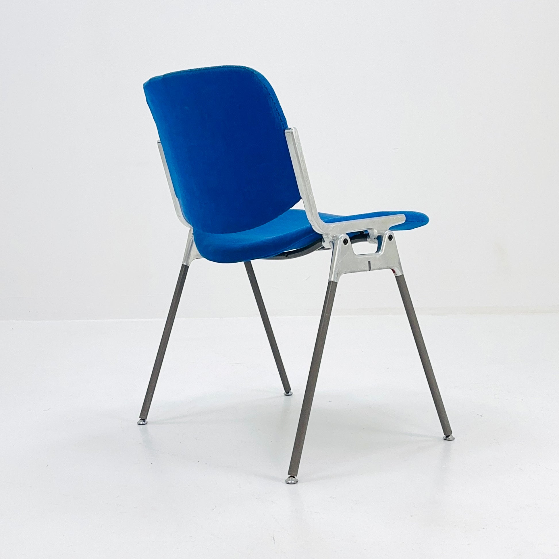 1/50 Mid century Stacking blue fabric chair by Giancarlo Piretti for Anomima Castelli ,Italy 1960s