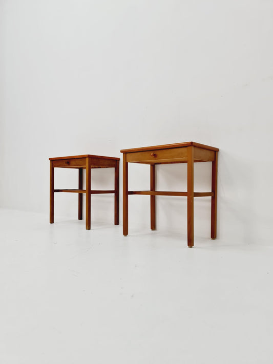 Mid century Danish teak side tables/ Bedside tables/ Nightstands, Denmark, 1960s, set of 2