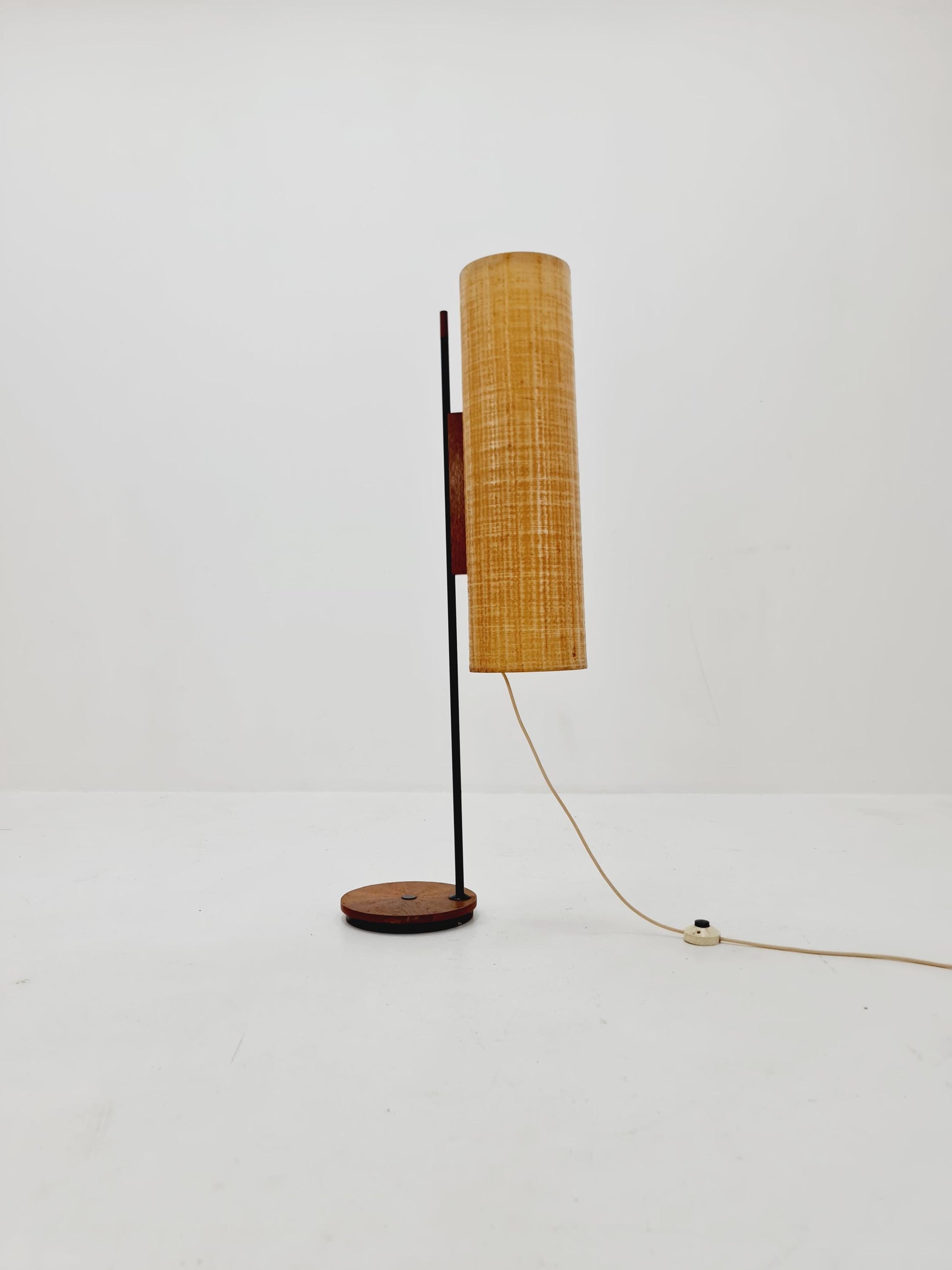 Rare Midcentury Danish floor lamp teak & fiberglass 1960s