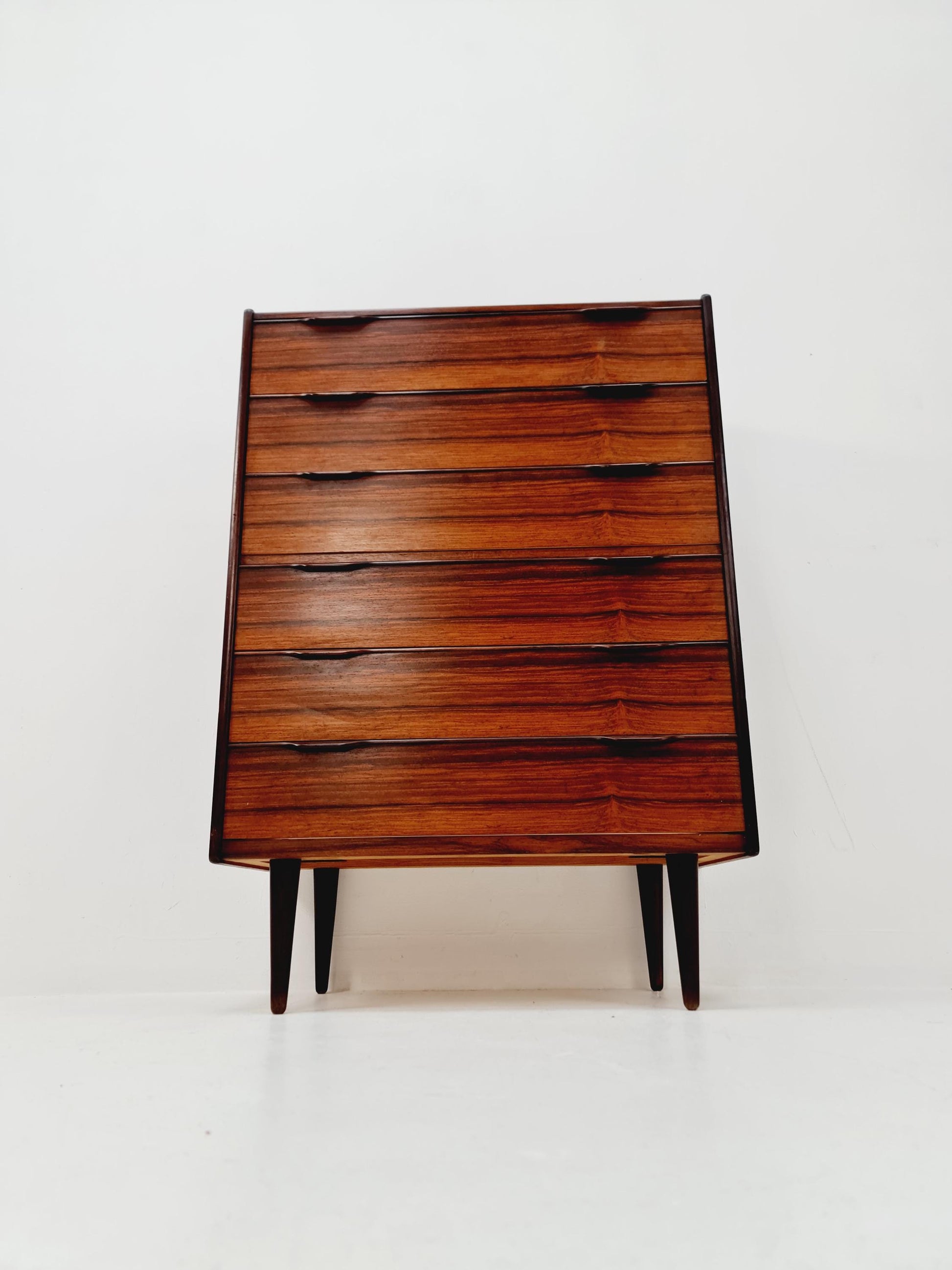 Midcentury Danish chest of drawers, 6 drawer dresser, cabinet By Fredericica, 1960s