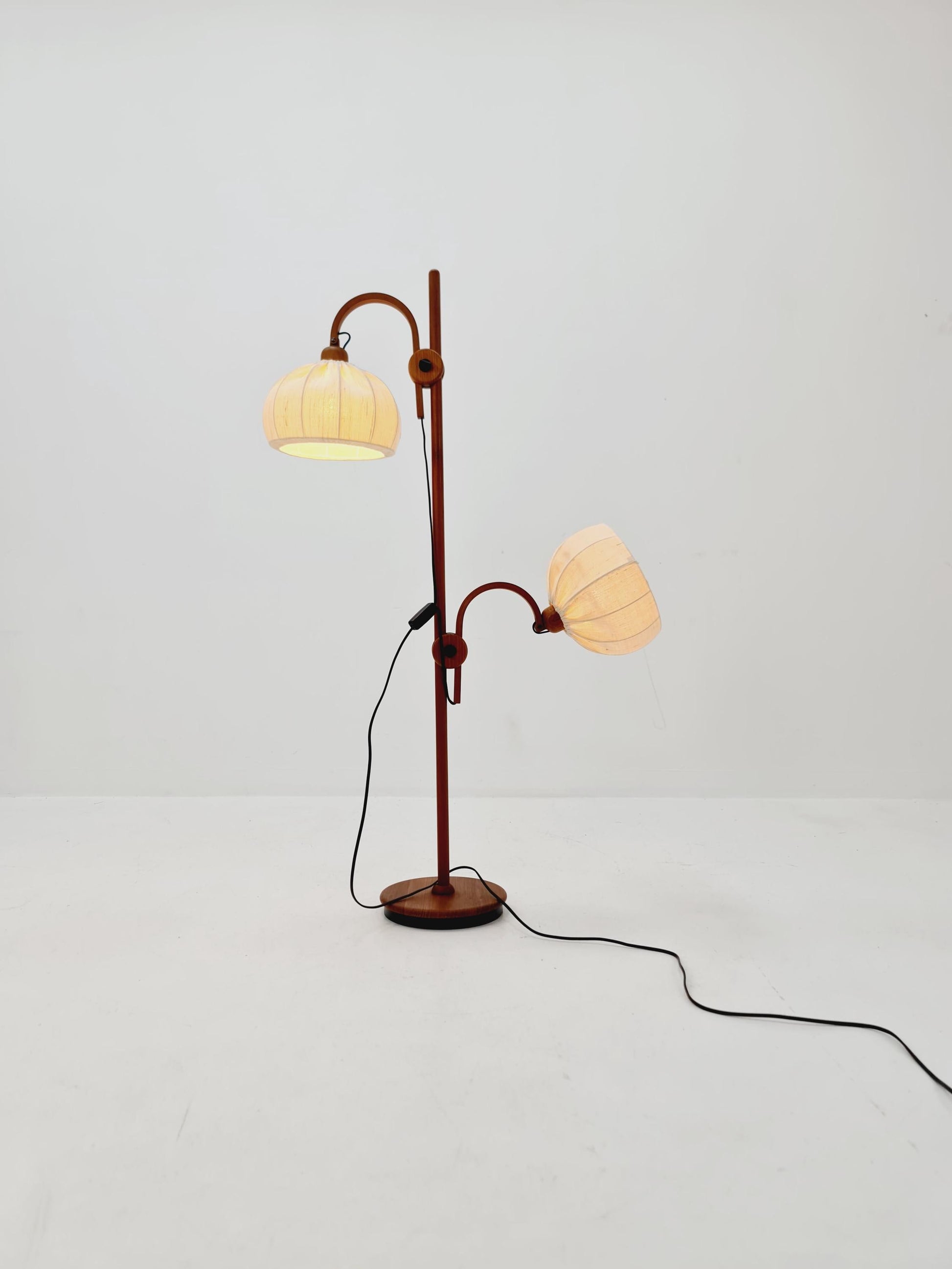 Vintage Danish Teak floor lamp by DOMUS 1970s