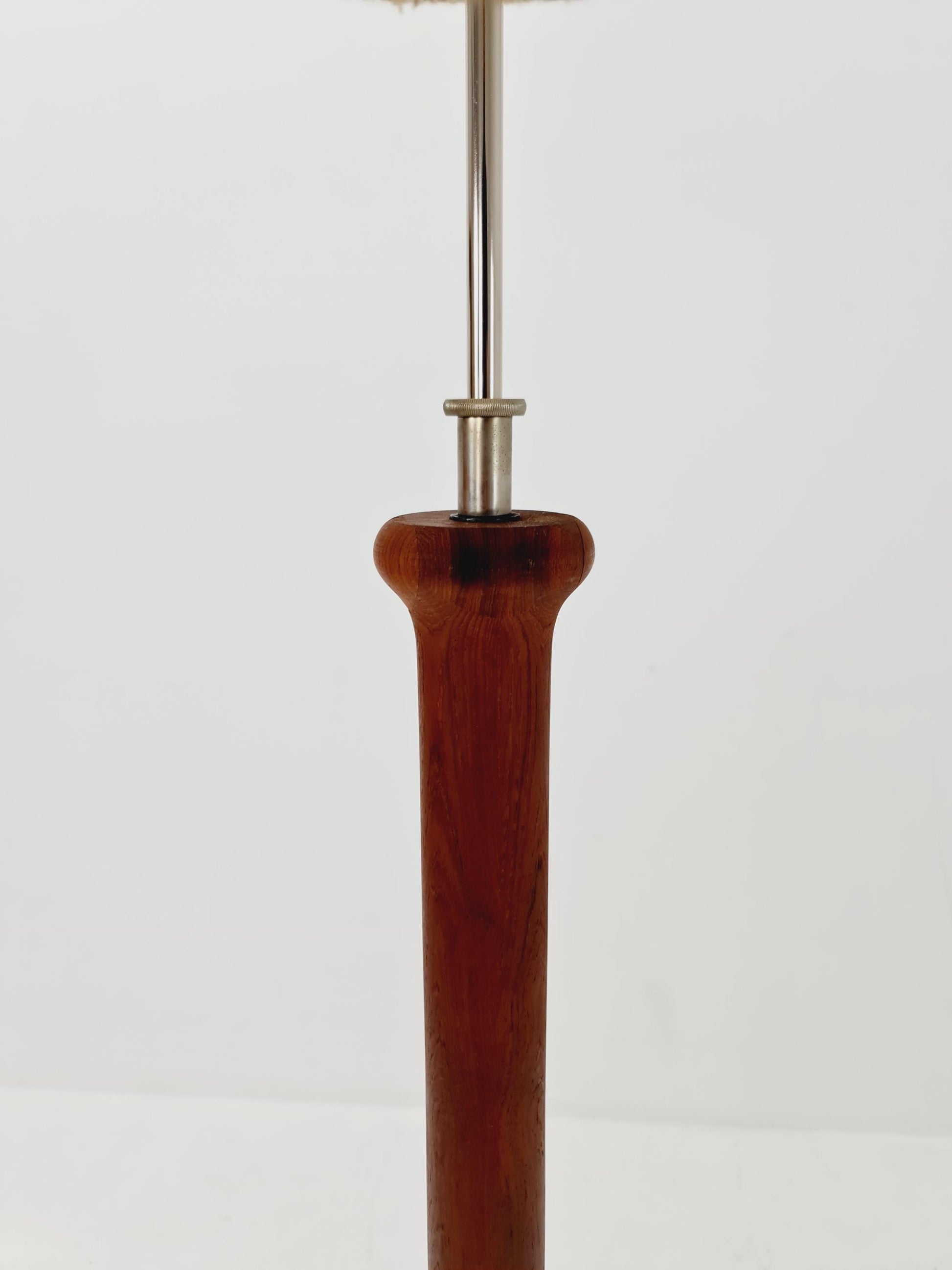 Rare Midcentury Danish floor lamp by KIRK solid teak, 1960s