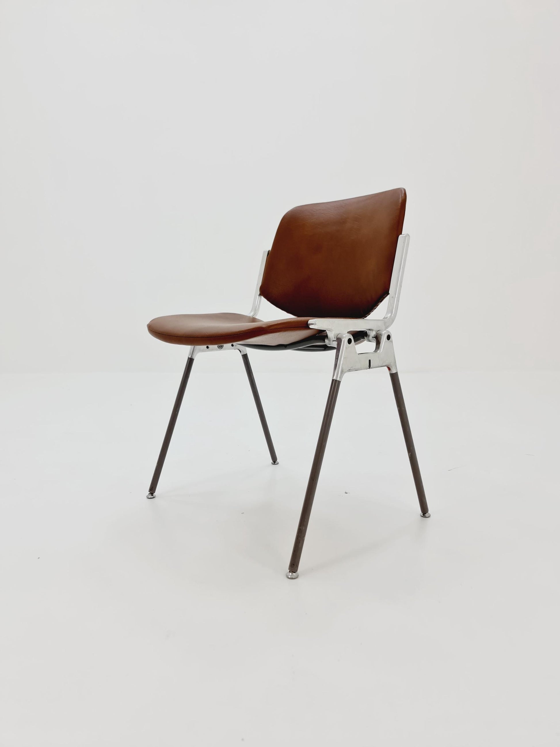 Mid century leather Italian Castelli Chair by Giancarlo Piretti 1980s