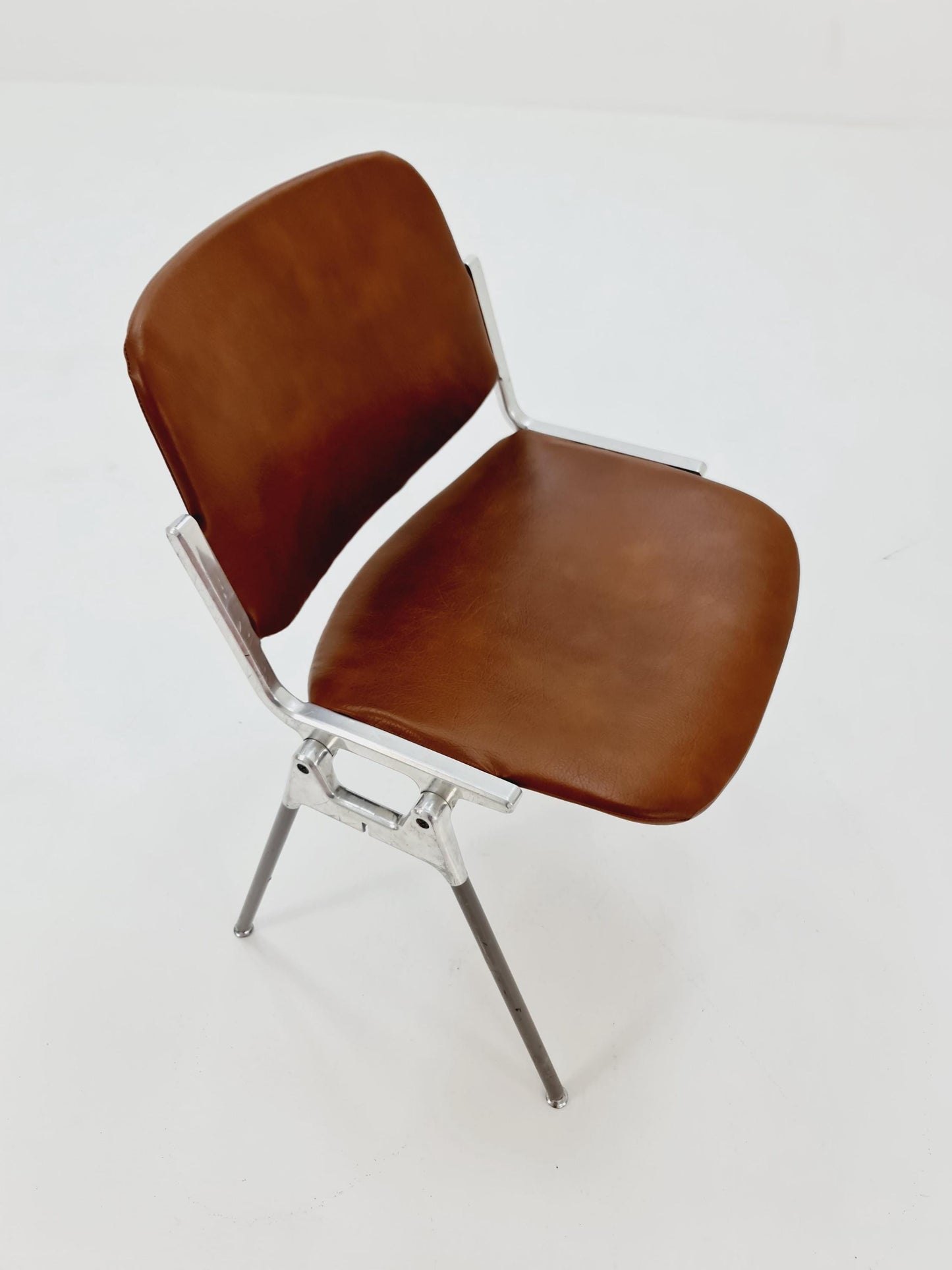Mid century leather Italian Castelli Chair by Giancarlo Piretti 1980s