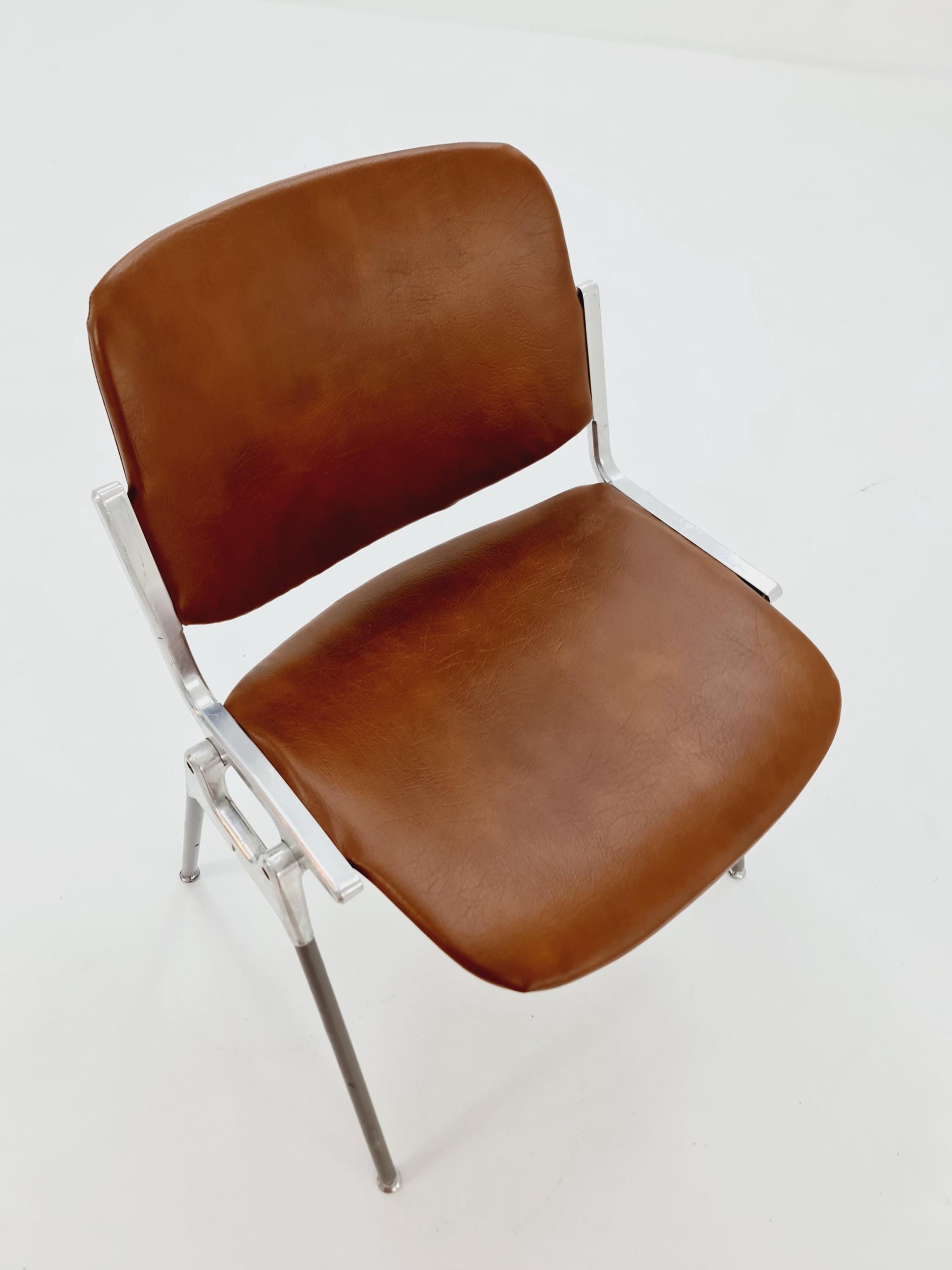 Mid century leather Italian Castelli Chair by Giancarlo Piretti 1980s