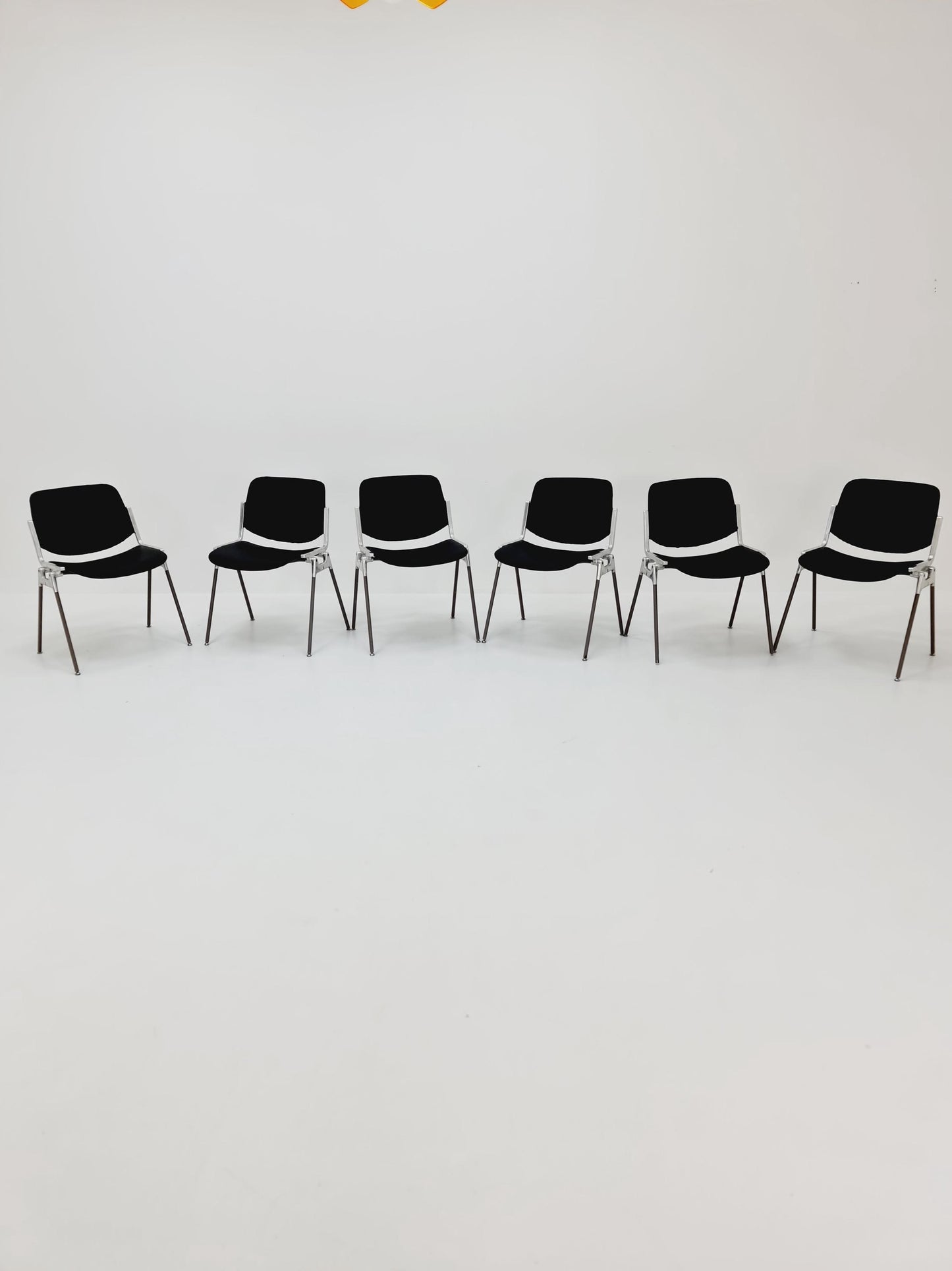 1 / 6 Italian black leatherite Castelli chairs by Giancarlo Piretti, 1970s