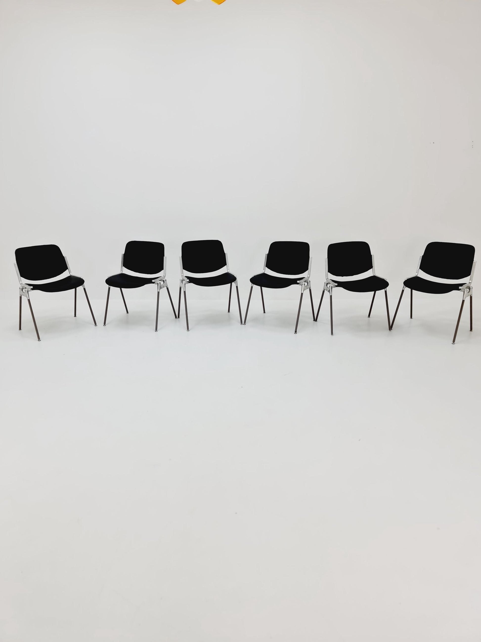 1 / 6 Italian black leatherite Castelli chairs by Giancarlo Piretti, 1970s