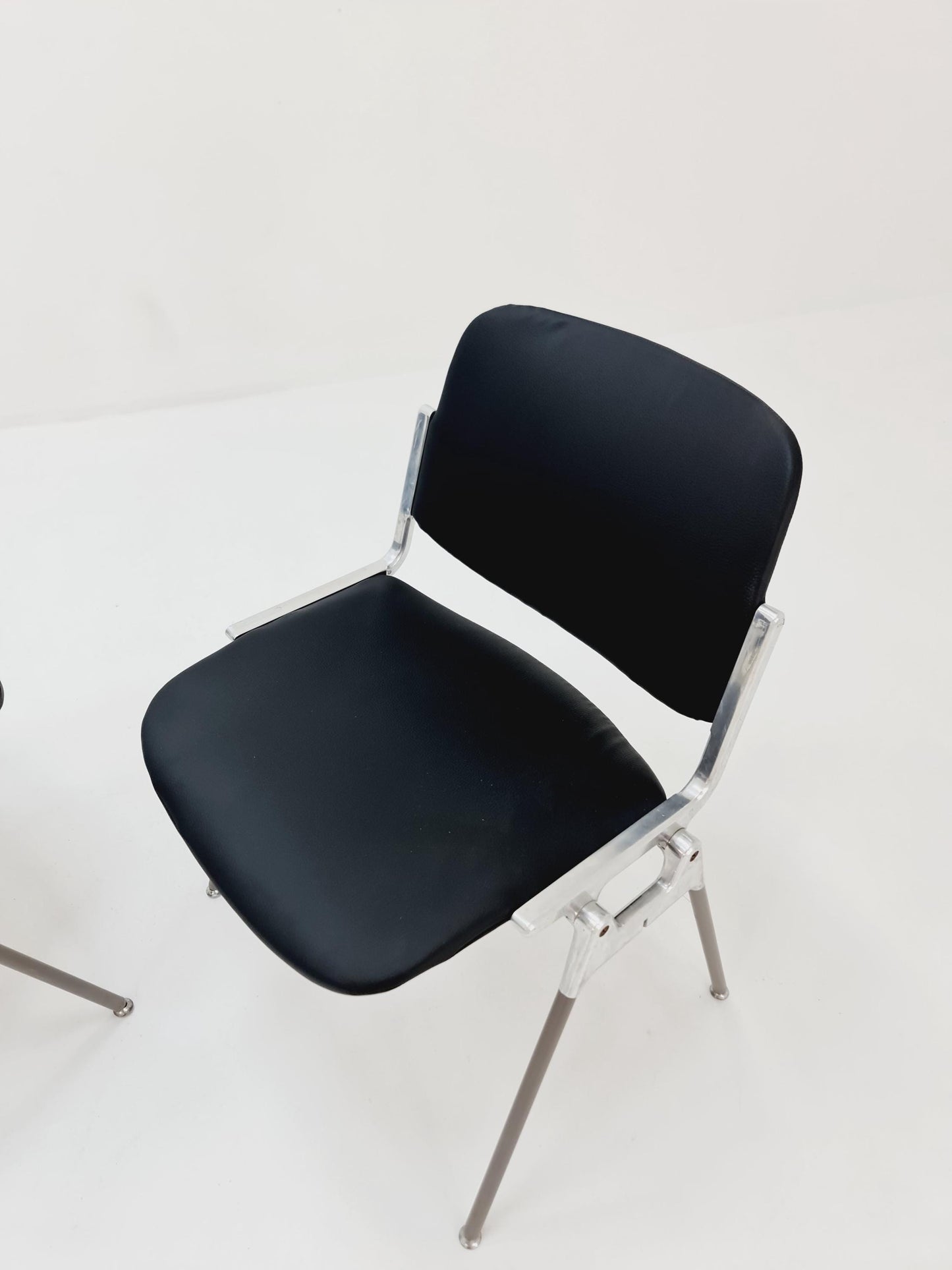 1 / 6 Italian black leatherite Castelli chairs by Giancarlo Piretti, 1970s