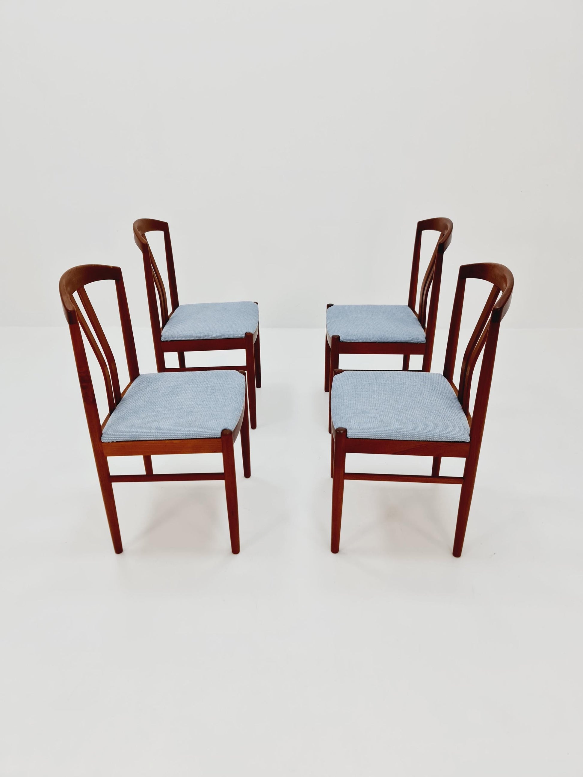 Vintage Swidish solid teak dining chairs By ALB.Johansson & Soner For C.E Eksrtöm , 1960s, Set of 4