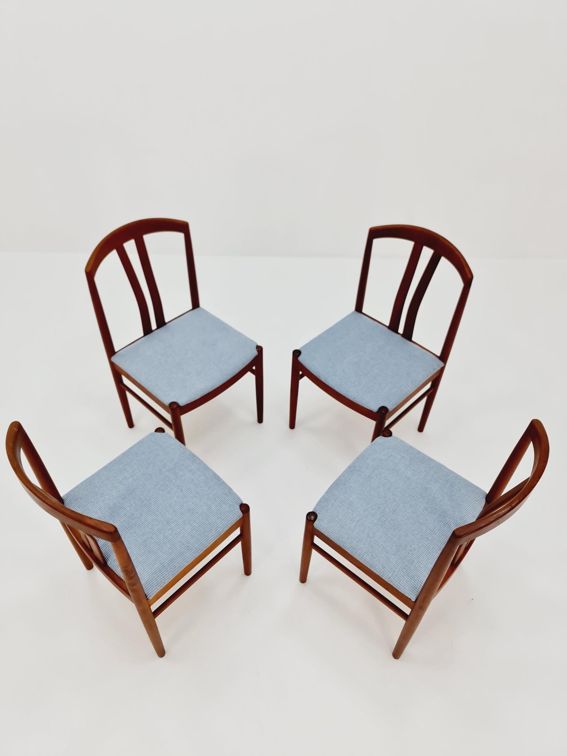 Vintage Swidish solid teak dining chairs By ALB.Johansson & Soner For C.E Eksrtöm , 1960s, Set of 4