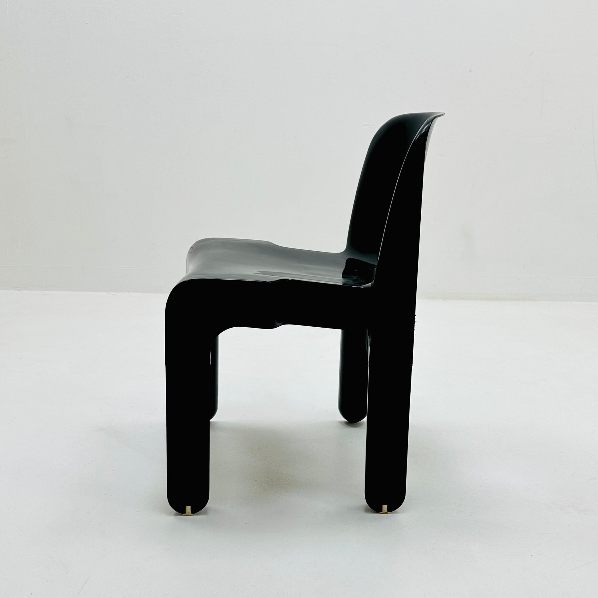 Space age Universale plastic black chair model 4867 ,designed by Joe Colombo for Kartell Italy. 1970s