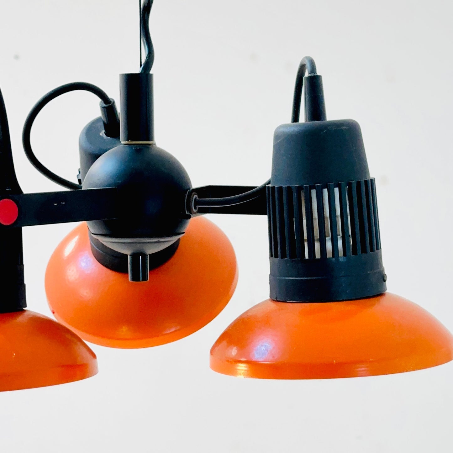 Space age Atomic Orange Three Adjustable Spot pendant lamp 1970s Germany