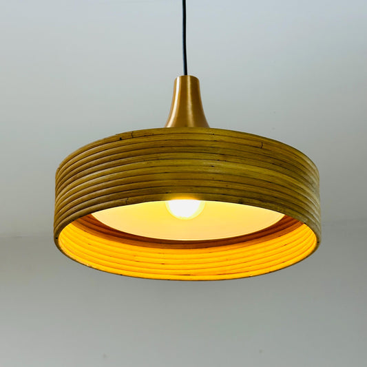 Mid century Bamboo rattan pendant lamp by Gabriella Grespi 1960s