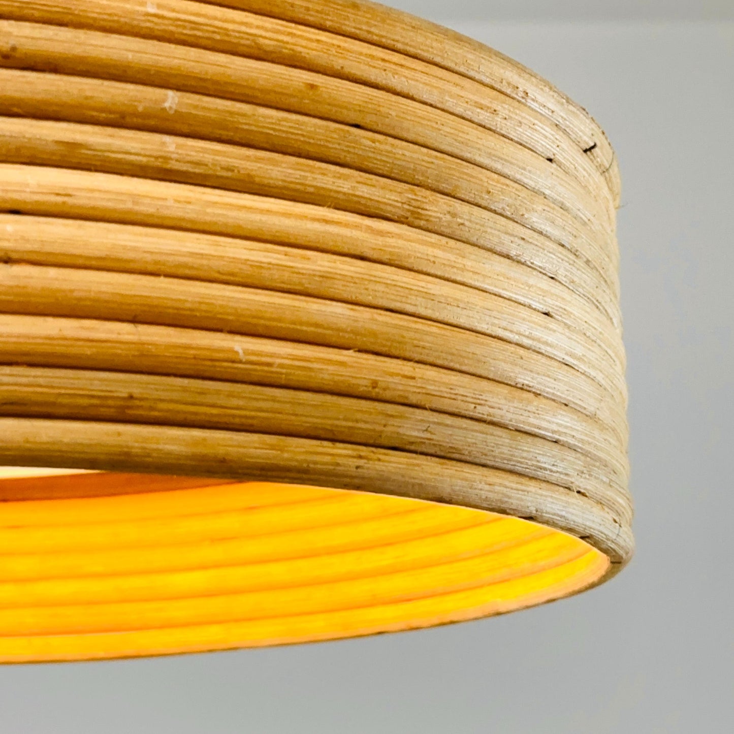 Mid century Bamboo rattan pendant lamp by Gabriella Grespi 1960s