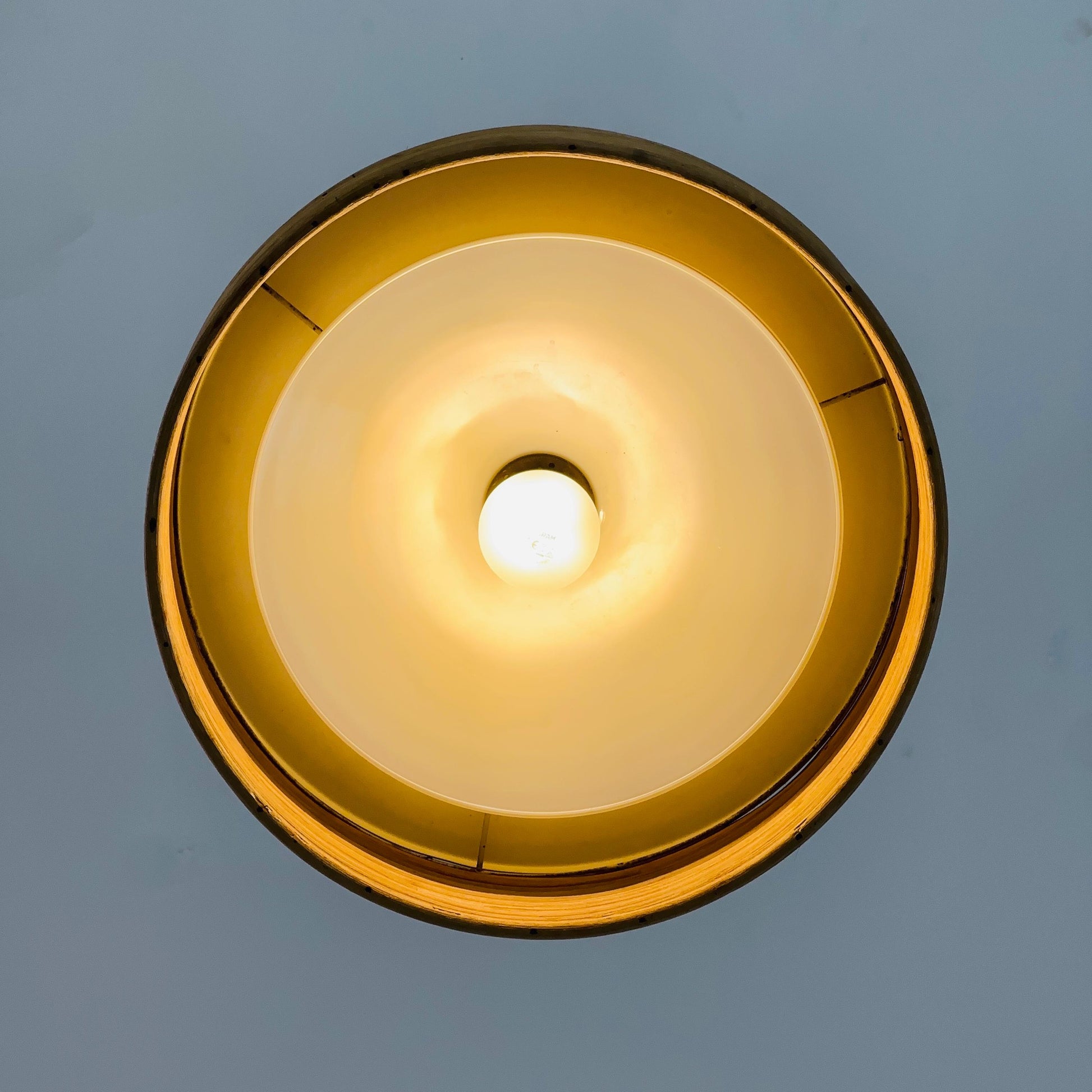 Mid century Bamboo rattan pendant lamp by Gabriella Grespi 1960s