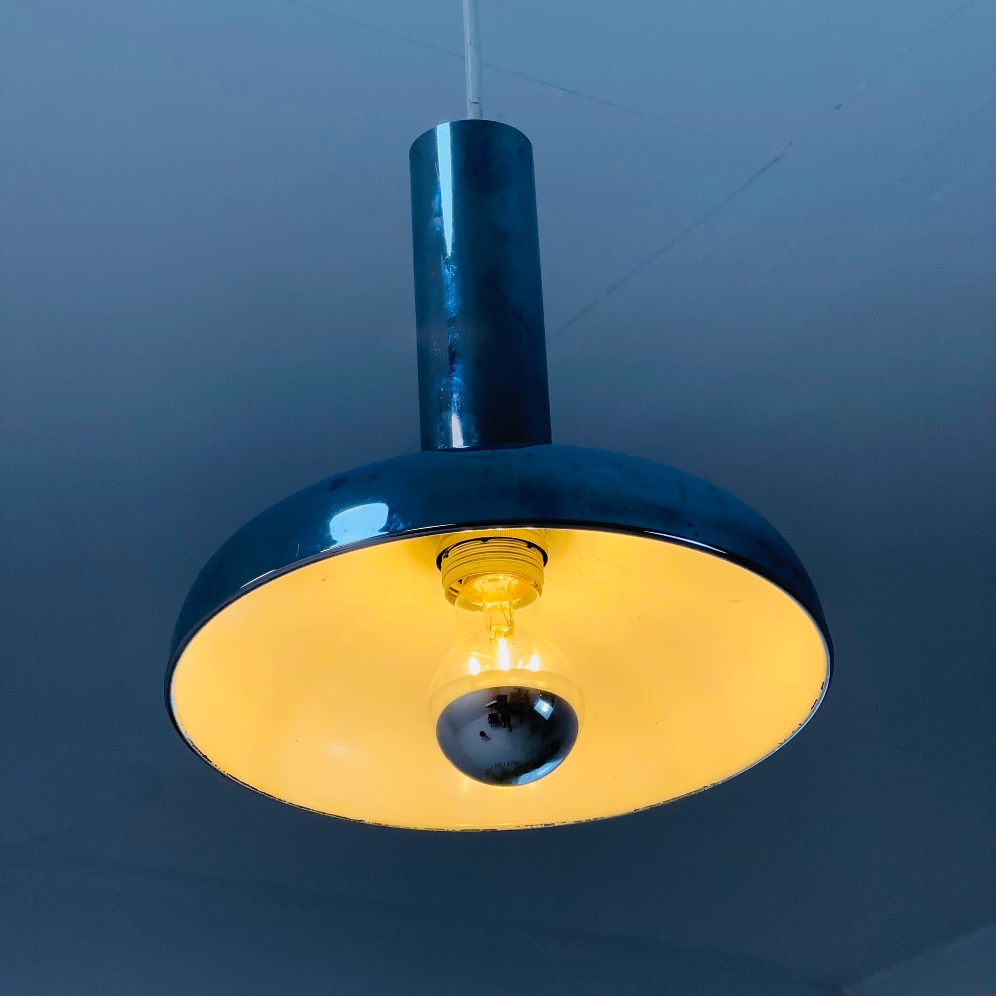 Mid century Chrome-plated metal pendant lamp, Germany 1960s