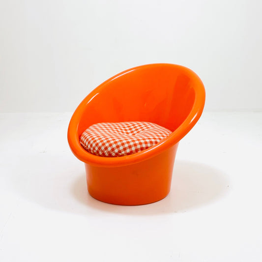 Skopa Lounge orange Chair by Ole Gjerløv Knudsen & Torben Lind for Ikea, 1970s