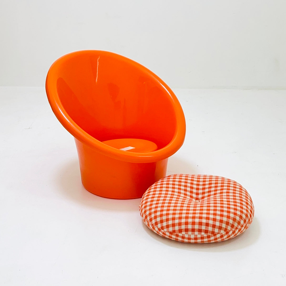 Skopa Lounge orange Chair by Ole Gjerløv Knudsen & Torben Lind for Ikea, 1970s