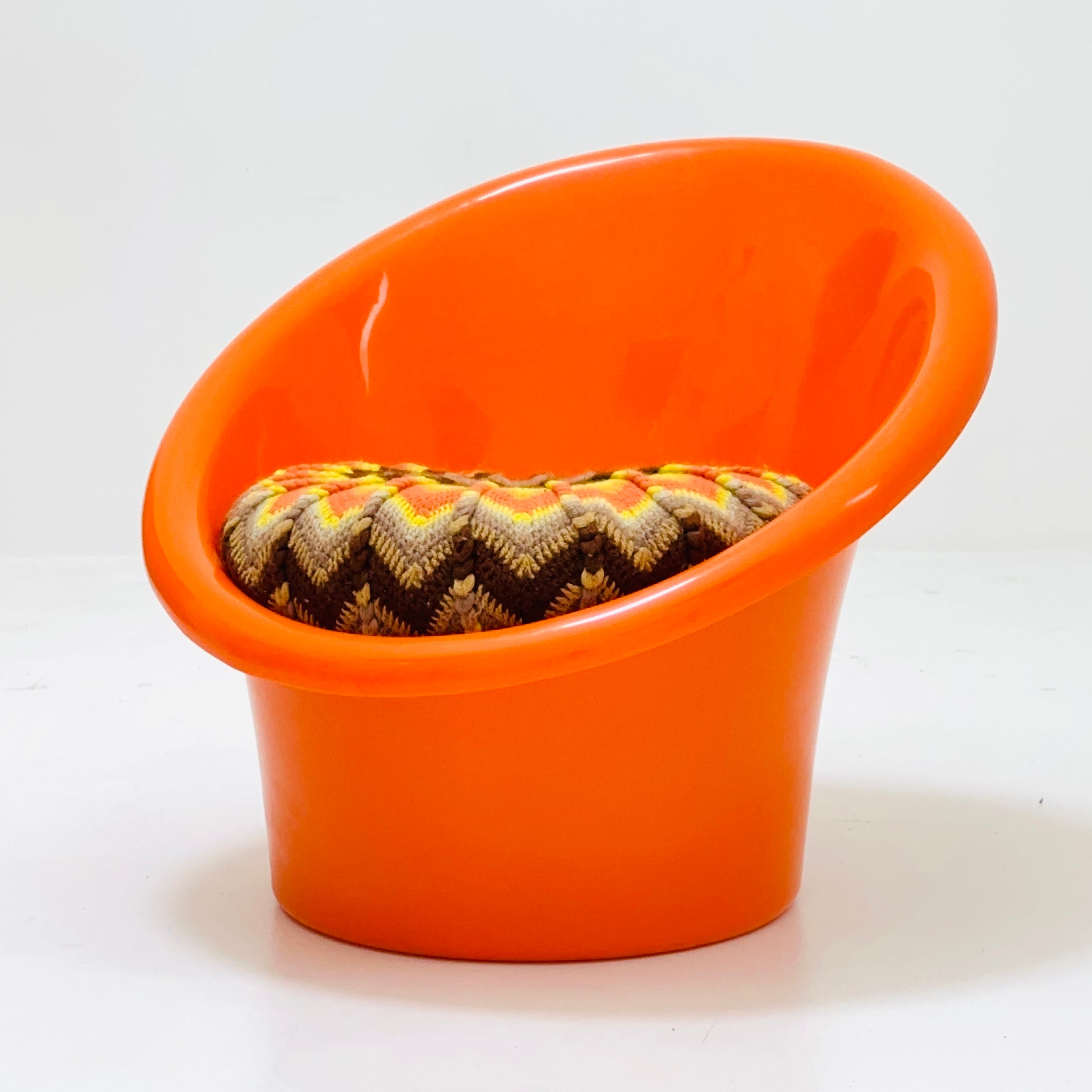Skopa Lounge orange Chair by Ole Gjerløv Knudsen & Torben Lind for Ikea, 1970s