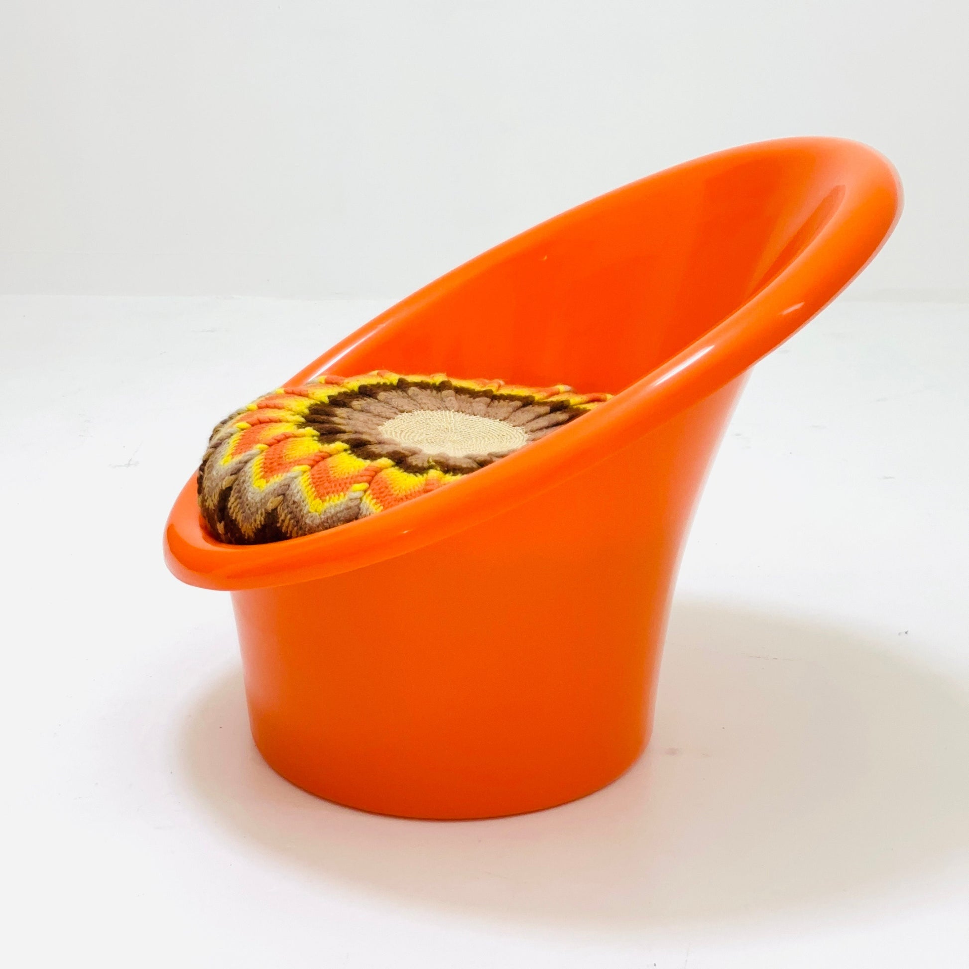 Skopa Lounge orange Chair by Ole Gjerløv Knudsen & Torben Lind for Ikea, 1970s
