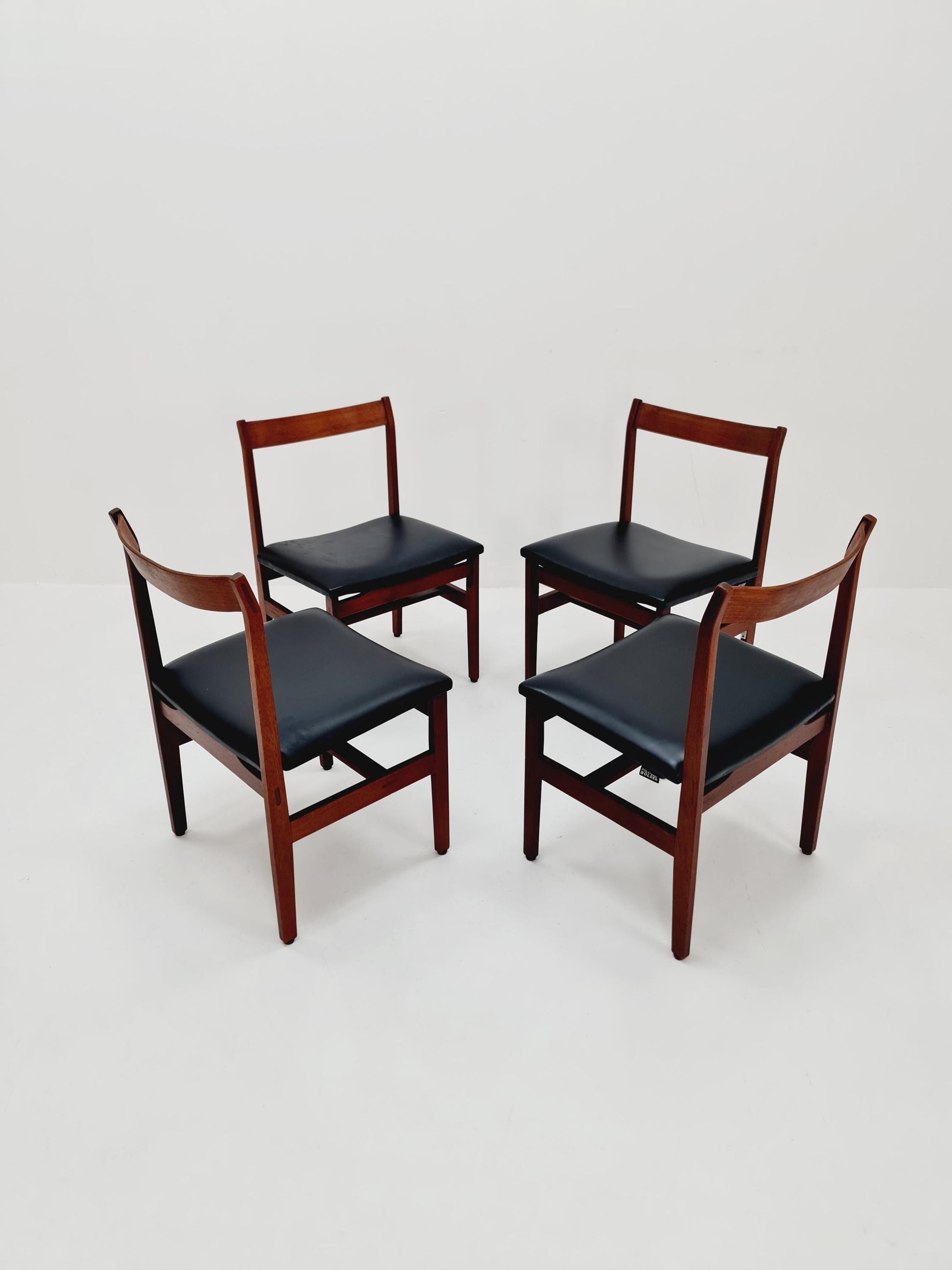 Vintage Danish solid teak dining Chairs 1960s, Set of 4